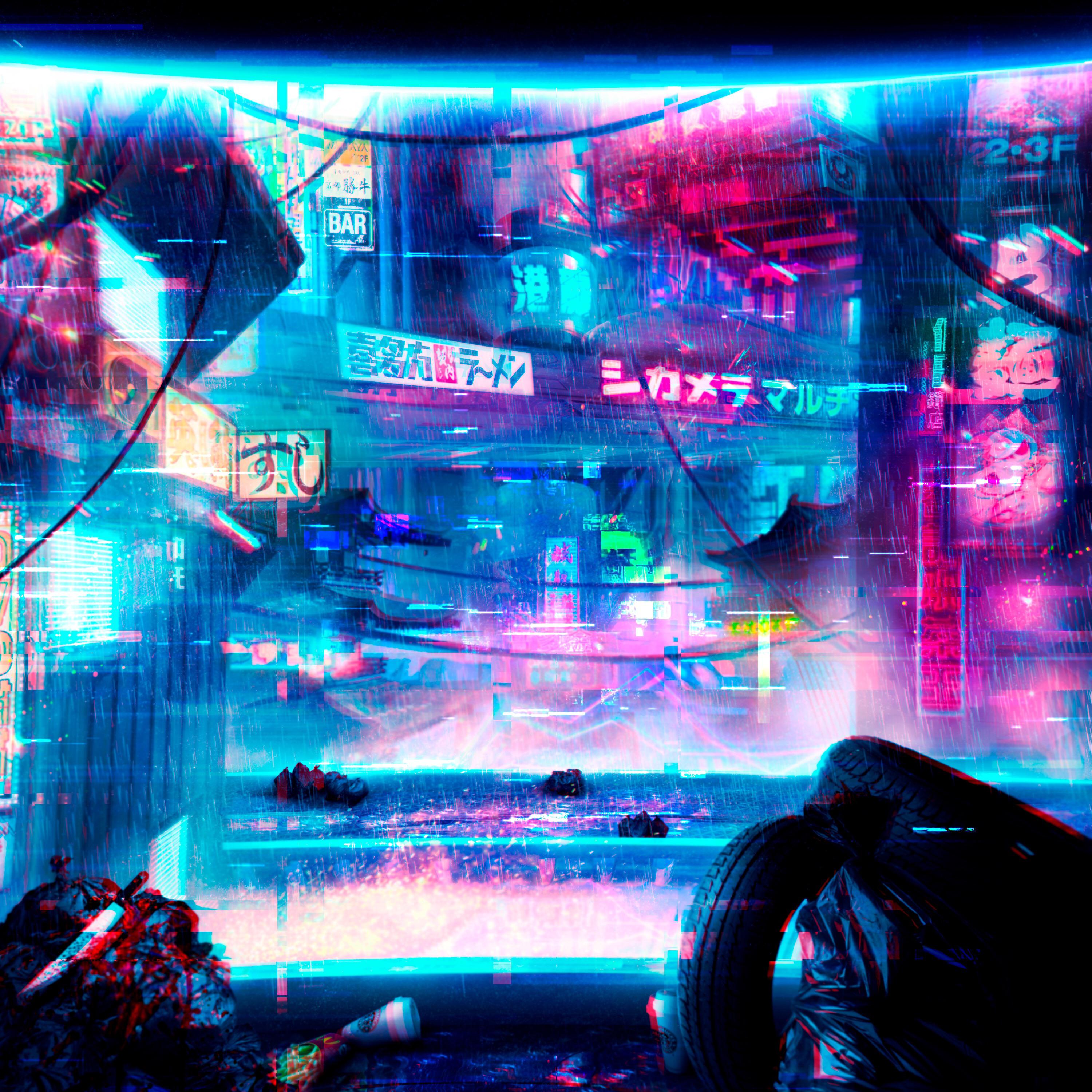 Cyberpunk Neon City Digital Artwork Thoughts Take A Look To The Speedart Video In Comments R Neoncities