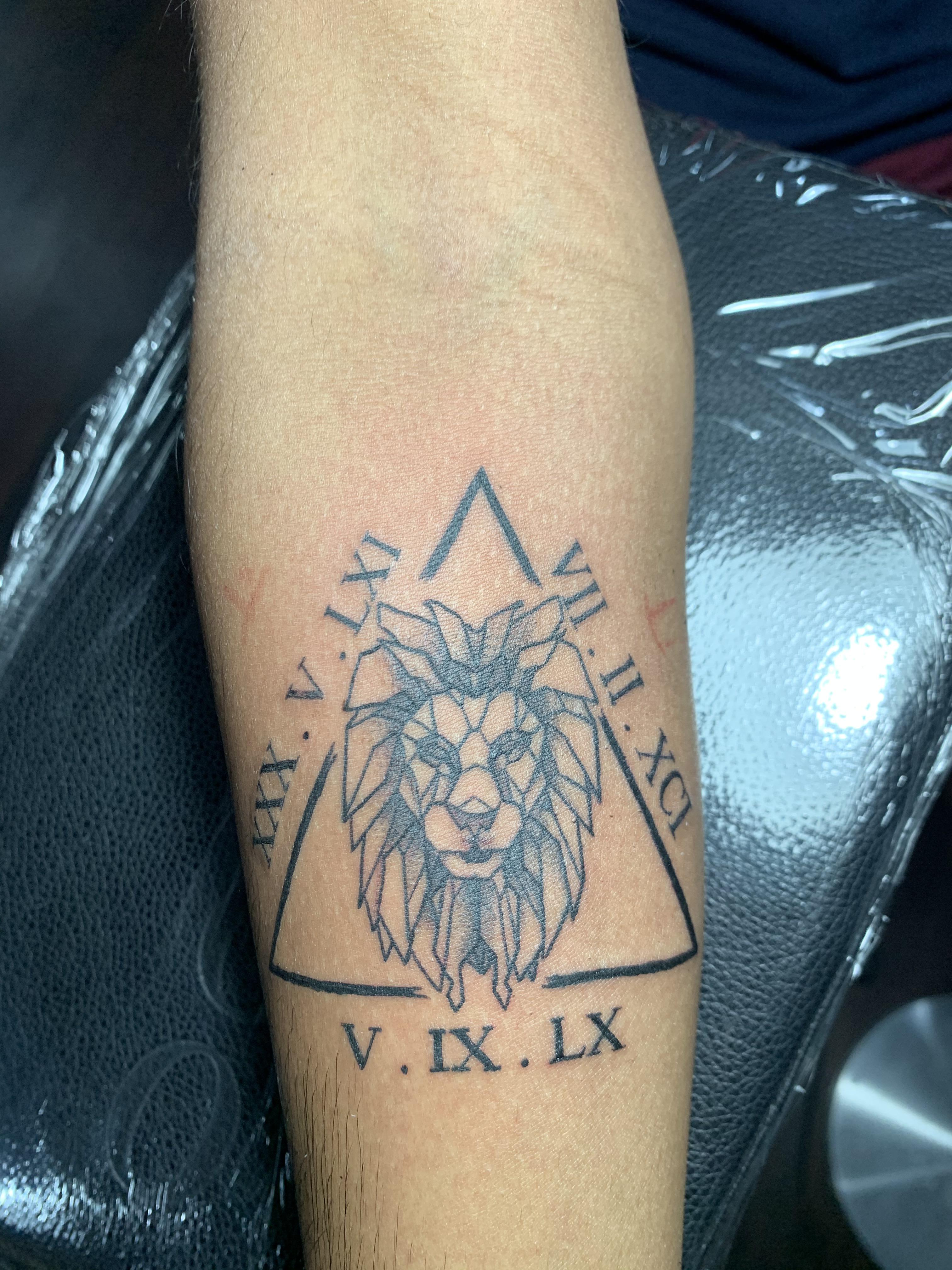 Lion Representing Sri Lanka And Roman Numerals Of My Family Members' Birthdates, Done By @Aarongabriel1 At Spec Body Art, Malaysia – Tattoo Lover Family 4032_x_3024_jpg