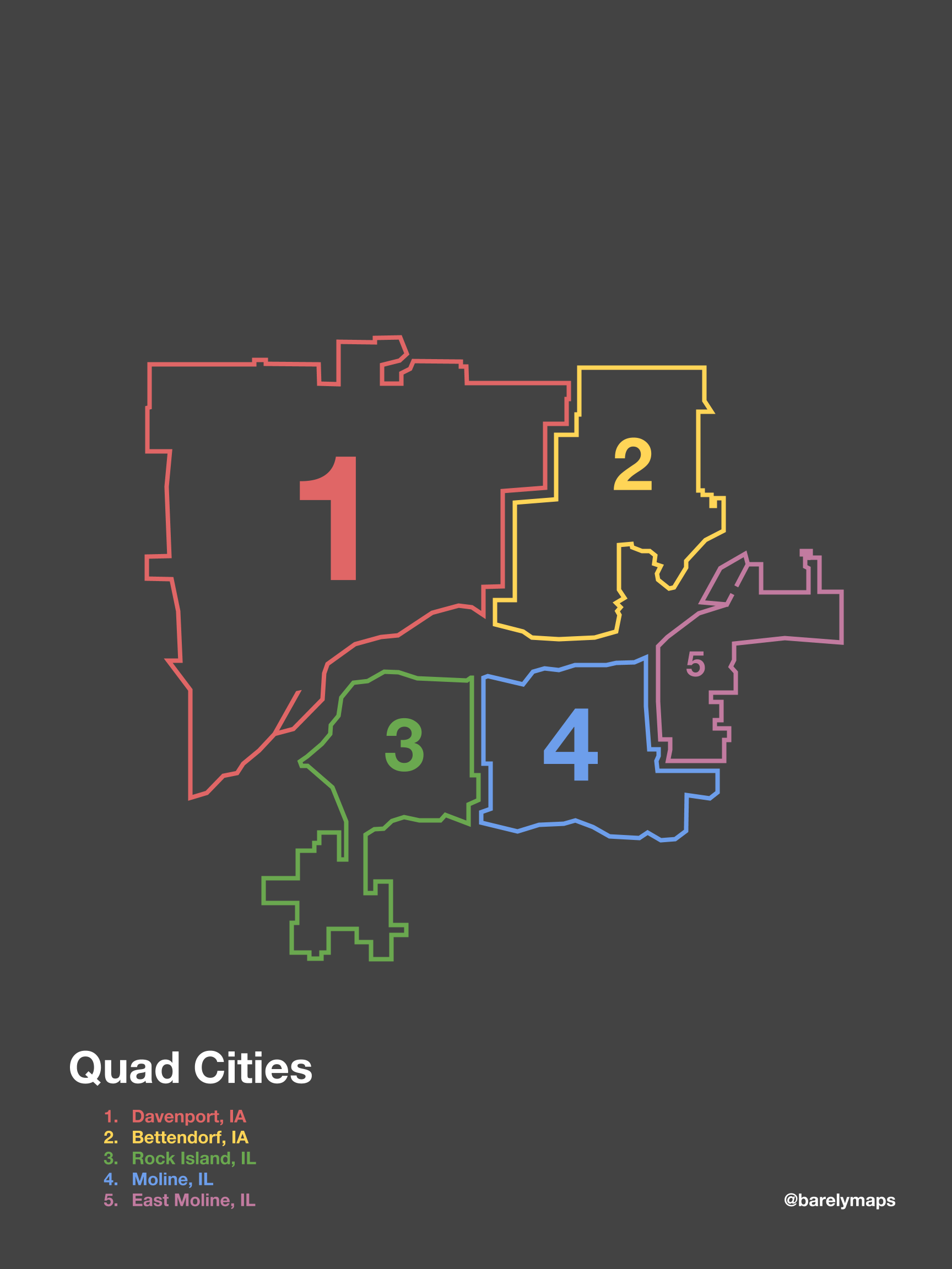 Quad Cities Iowa Illinois Map Iowa Map With Cities And Highways Clear 