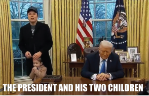 President Musk brings his two kids to white house briefing