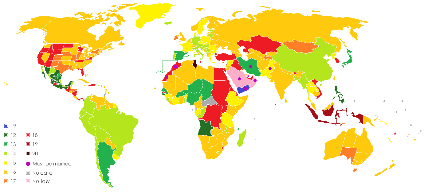 Age Of Sexual Consent World Map OS 69x666 Https Commons M 