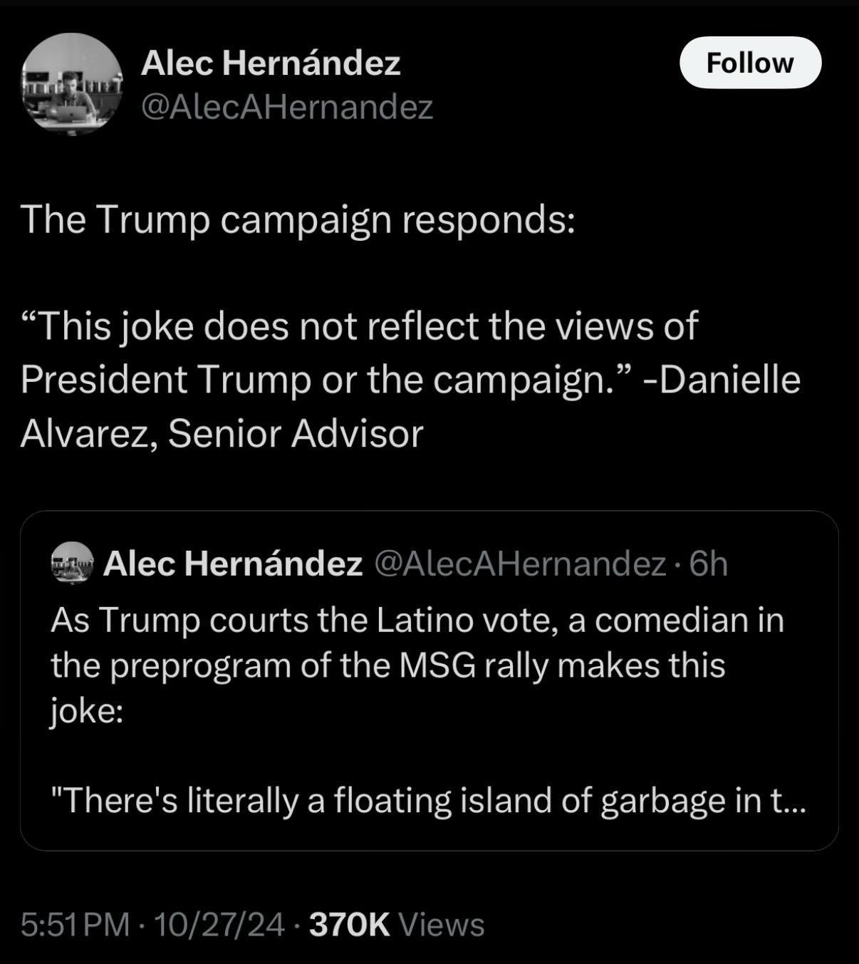 Tell me hes joking after you watch this whole thing - FULL SPEECH: Tony  Hinchcliffe Delivers Remarks at Madison Square Garden : rJoeRogan