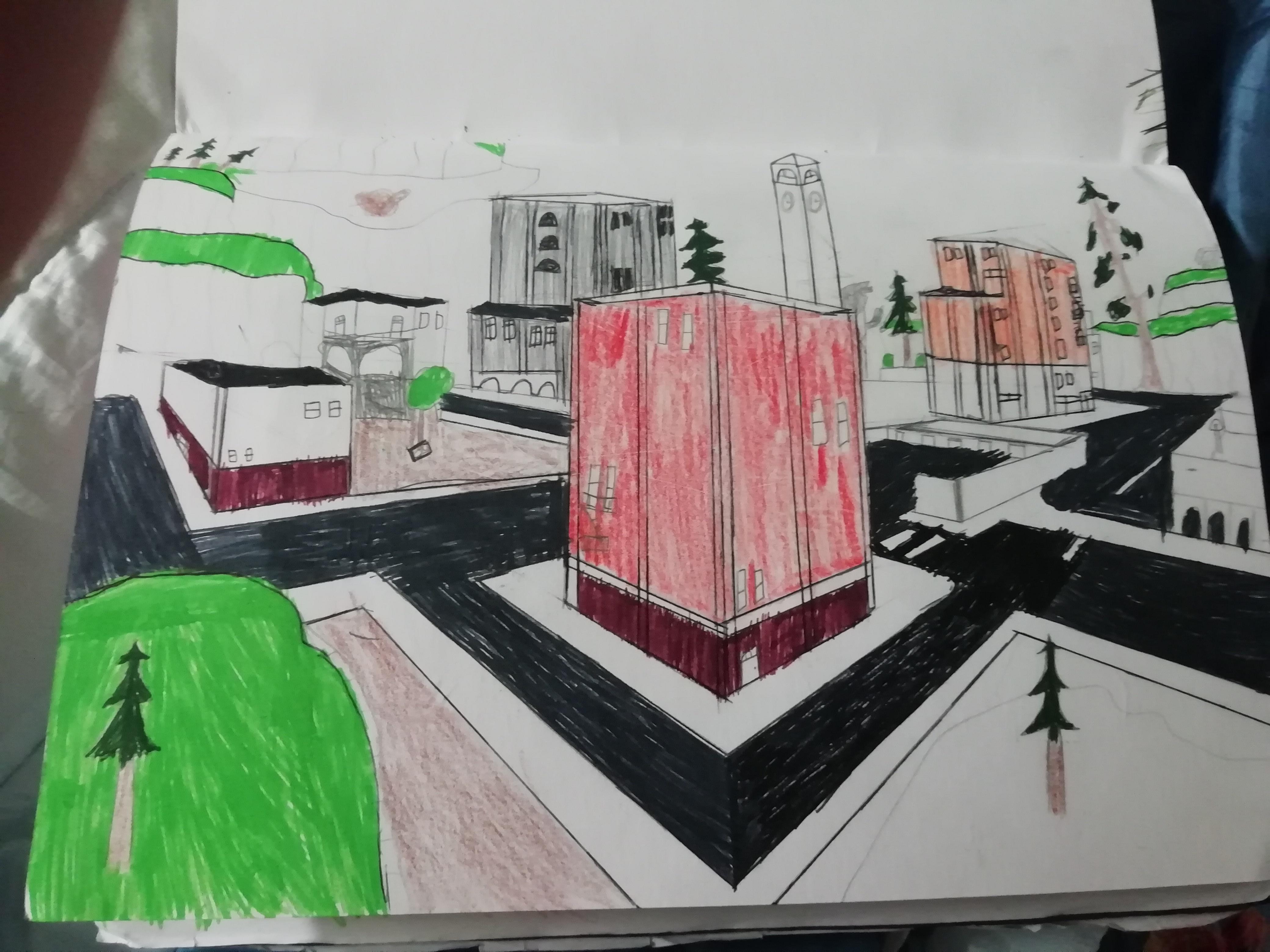 2 Point Perspective In Art Drew Tilted This Is The Unfinished Version Have To Take A New Picture Tomorrow Of The Finished Version Hope You Like It R Gaming
