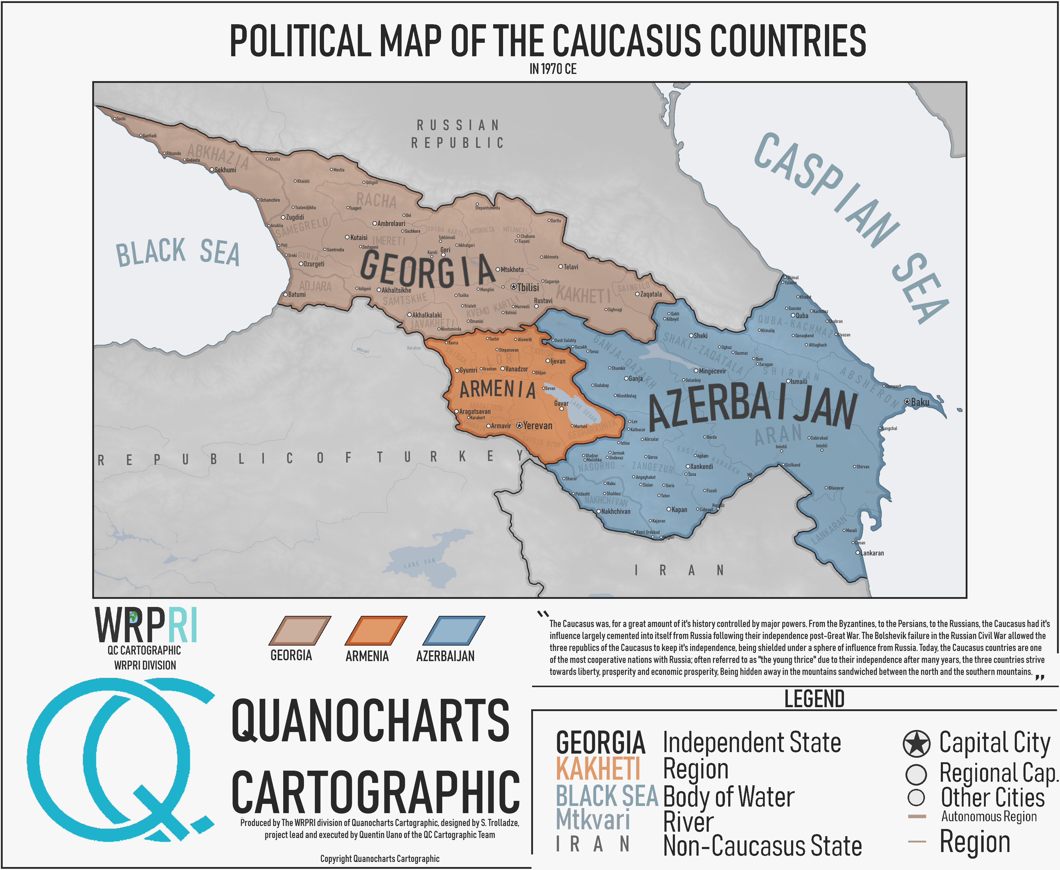 Caucasus Political Map 