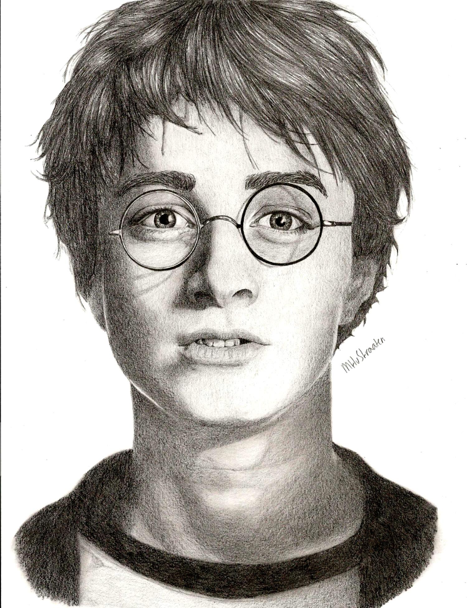 Of a person or, less commonly, of a group of people: Harry Potter portrait drawing : fanart