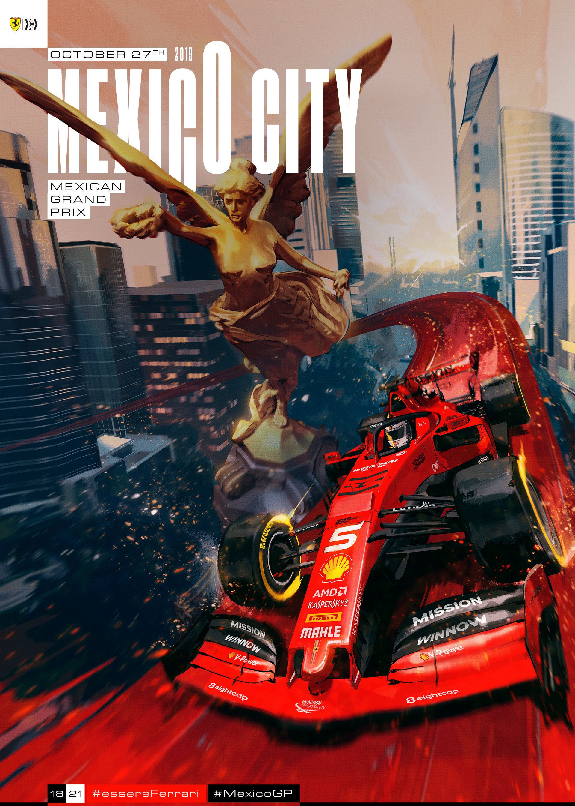 Ferrari S Poster For The 2019 Mexico Grand Prix Formula1
