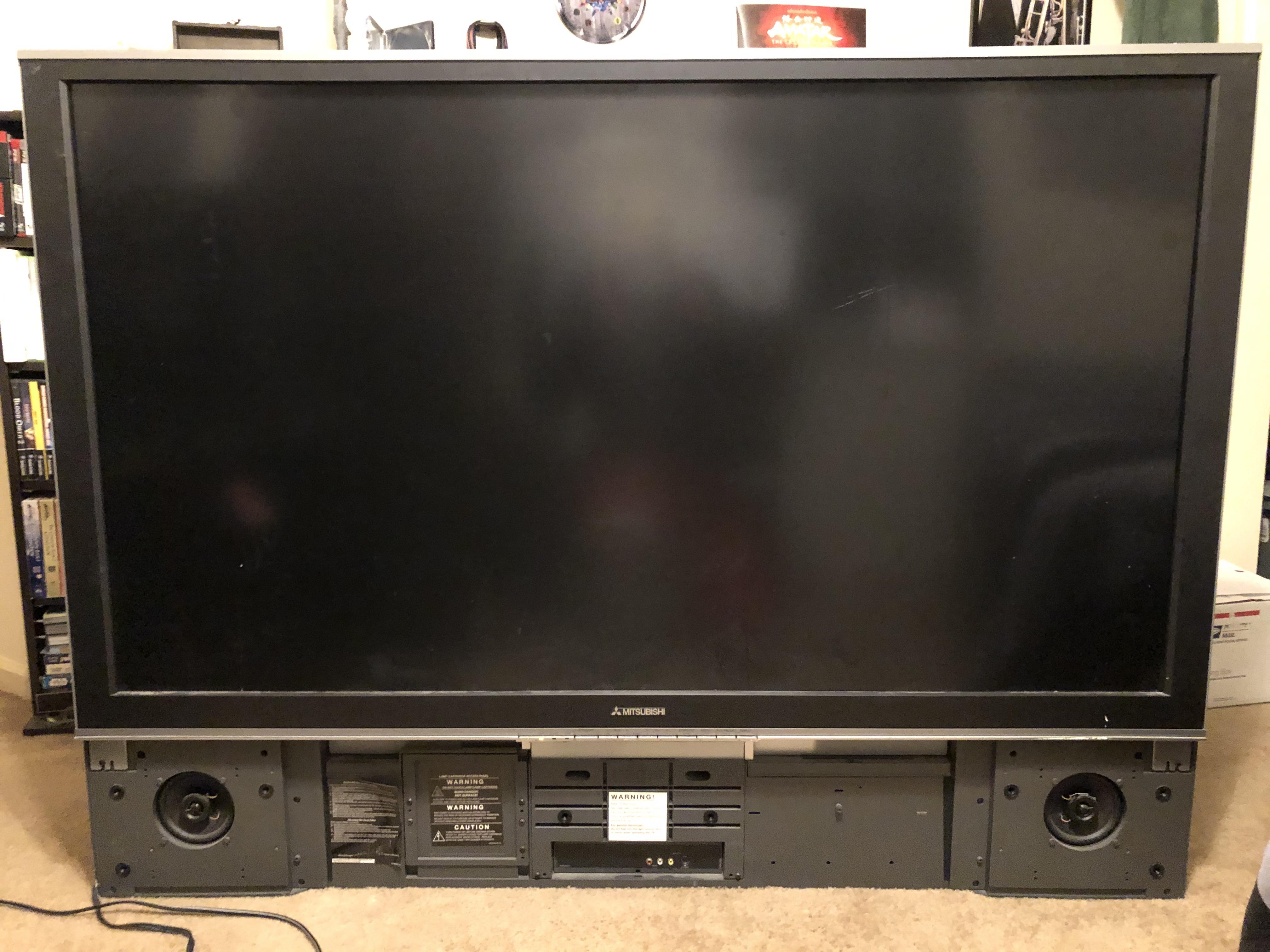 Just got this mitsubishi wd-62327 dlp tv for free by my dumpster today