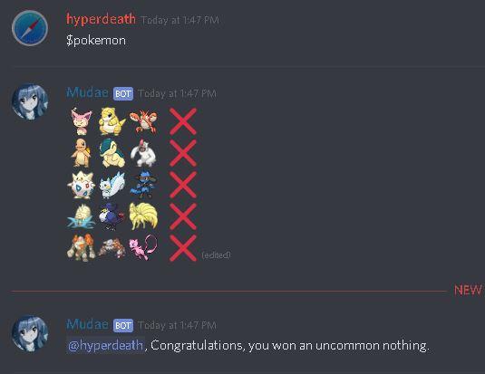 Catch, level, and evolve pokémon. Discord Bot Be Like Softwaregore