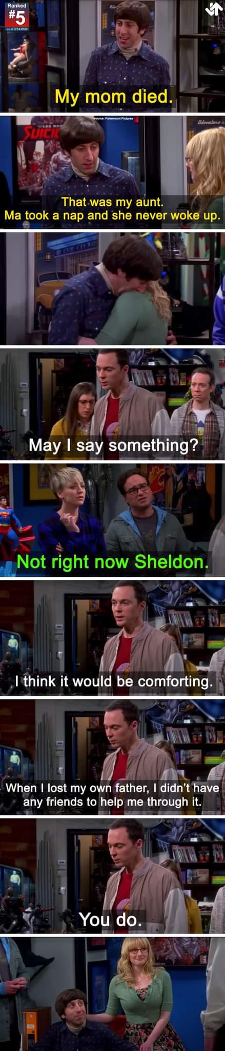 Never seen the show, but this seemed wholesome to me :) Everybody needs  friends to get through grief 💯 : rwholesomememes