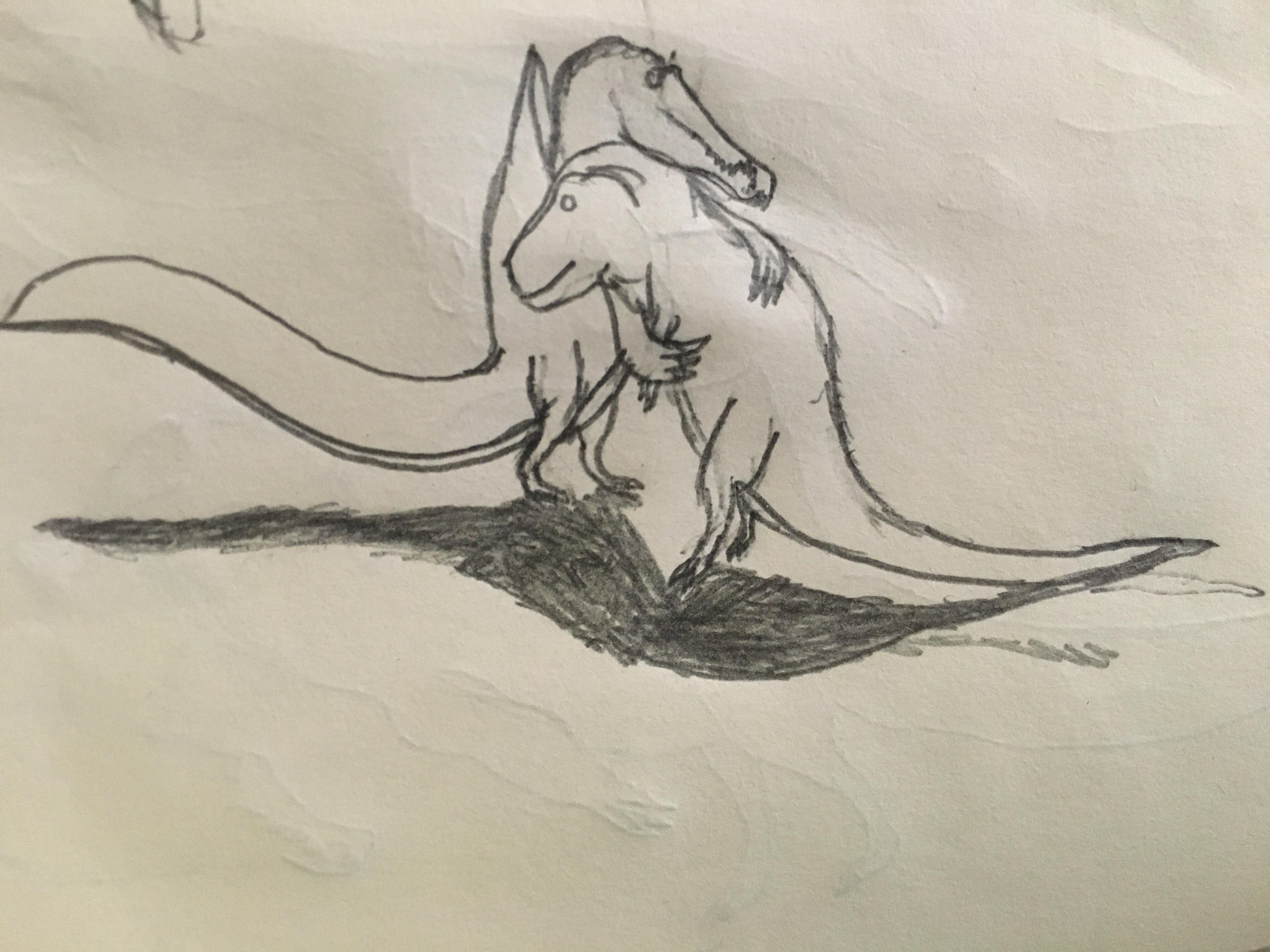 Hi kids,enjoy watching dinosaur drawings!drawing art box. I M Awful At Drawing But I Decided What We All Truly Want Instead Of Trex Vs Spino We Really Want Them To Hug R Dinosaurs