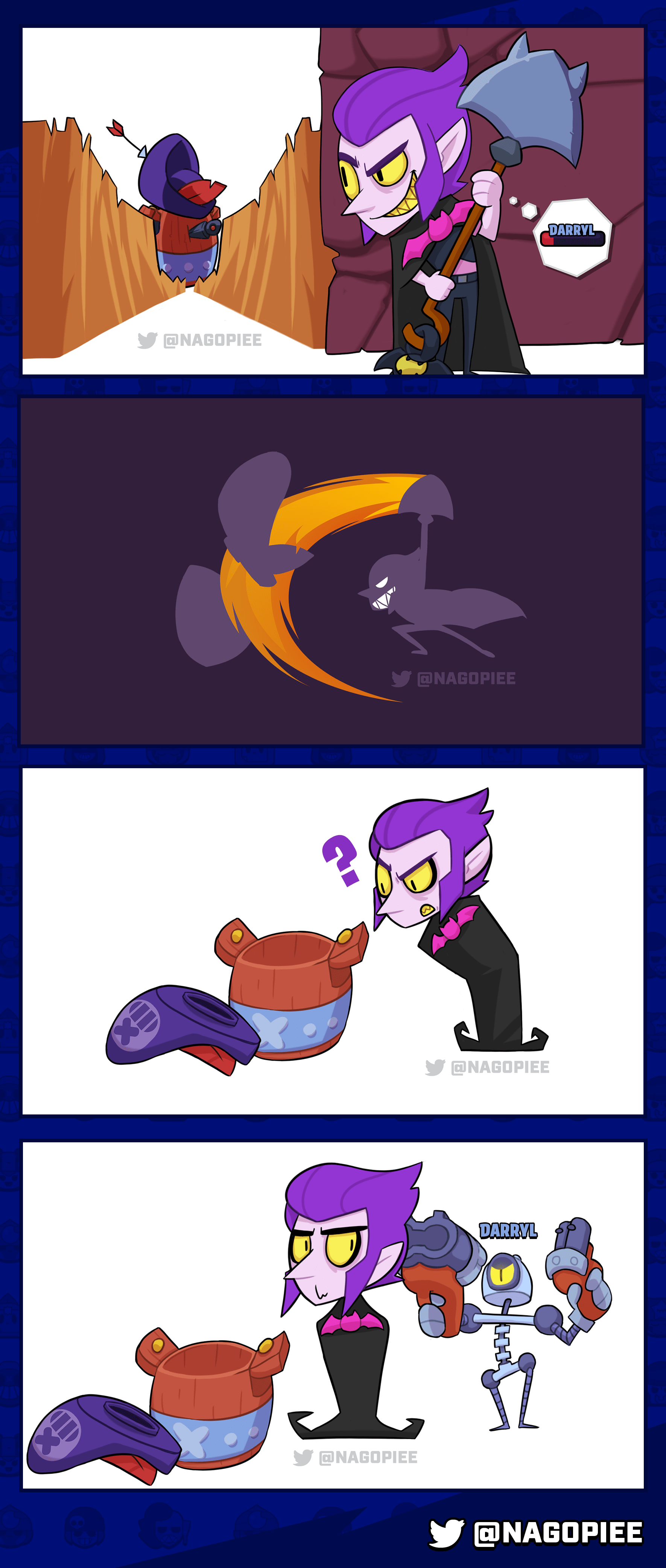 The most voted was Darryl, then here is the comic! : rBrawlstars