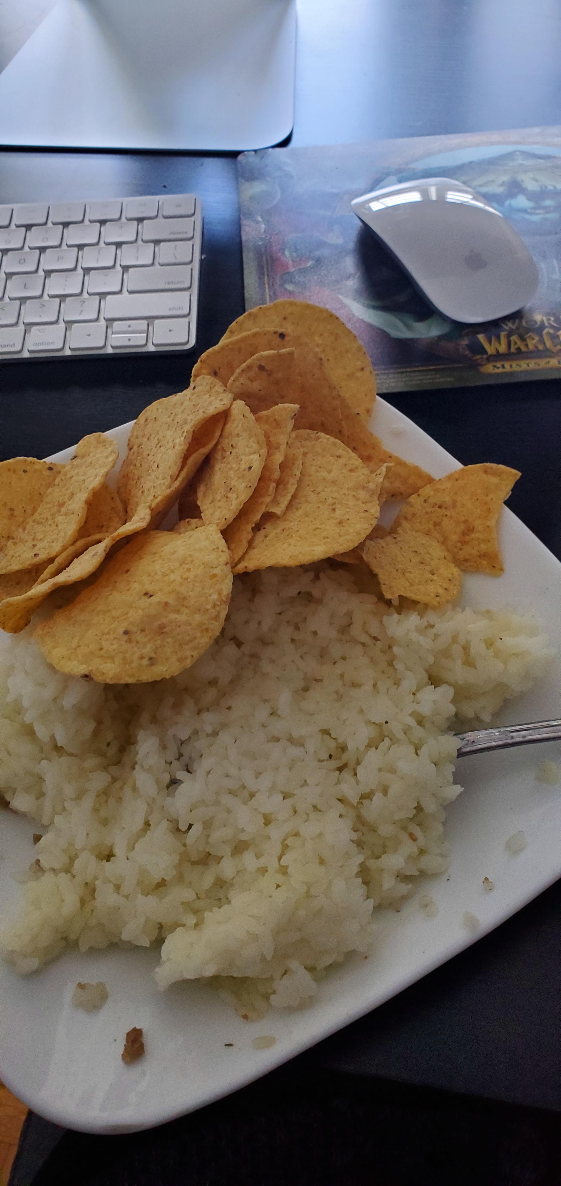 1 cup of rice · 2. Day 2 Of Lockdown Ate Everything Now Eating Rice And Chips R Shittyfoodporn