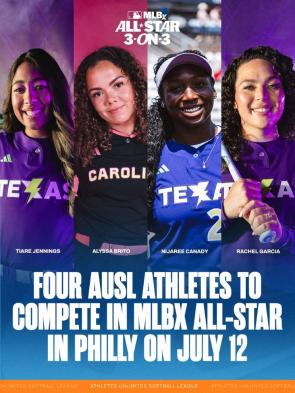 BREAKING NEWS: Four AUSL athletes will compete in MLBx: All-Star 3-on-3, taking place immediately following the All-Star Futures Game