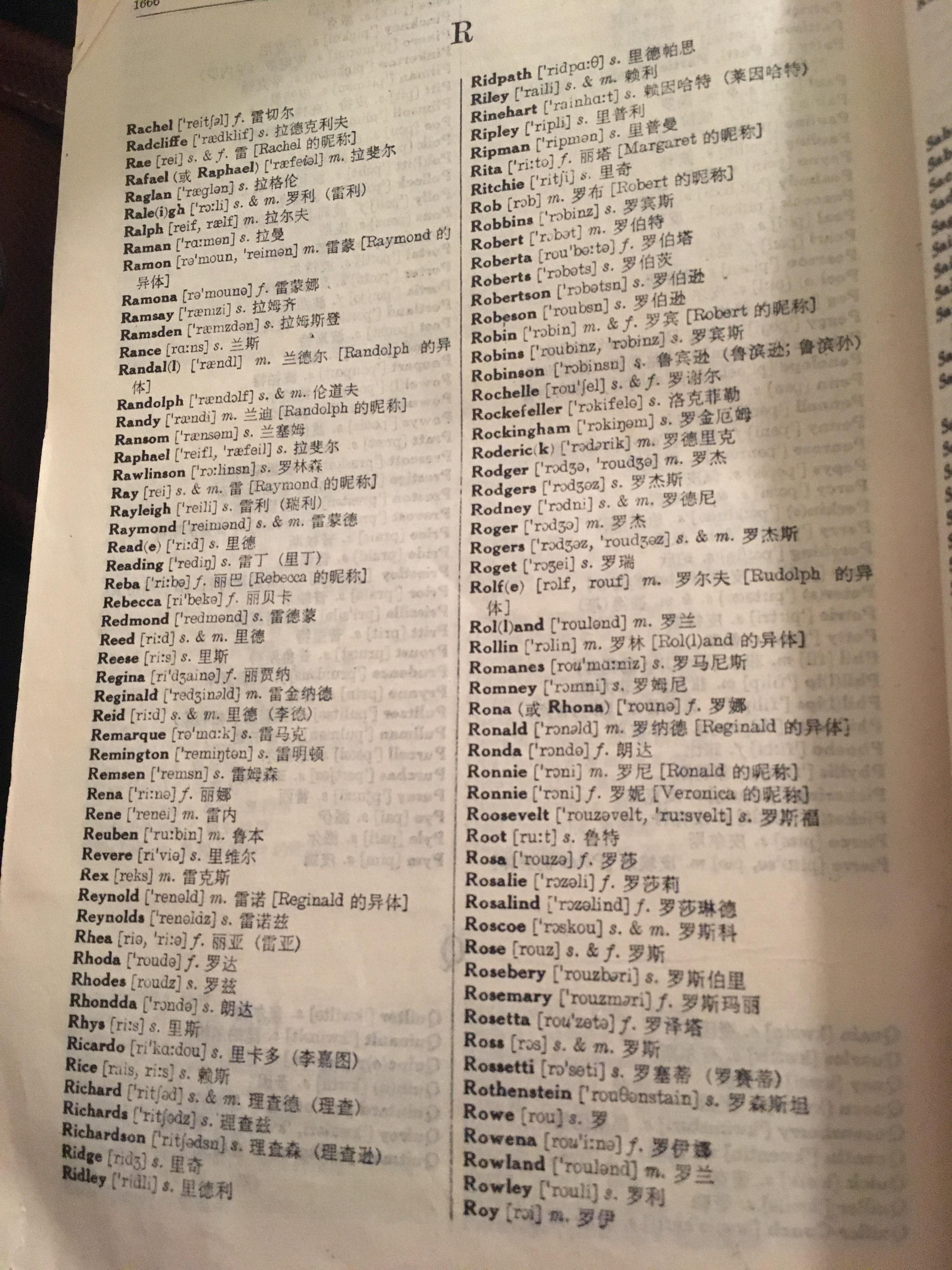 This bar was introduced in 1930. R Names From My Parents Chinese English Dictionary With Common British And American Names R Namenerds
