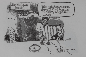 “The gay ban will remain, but the military will get more closets” (1996)