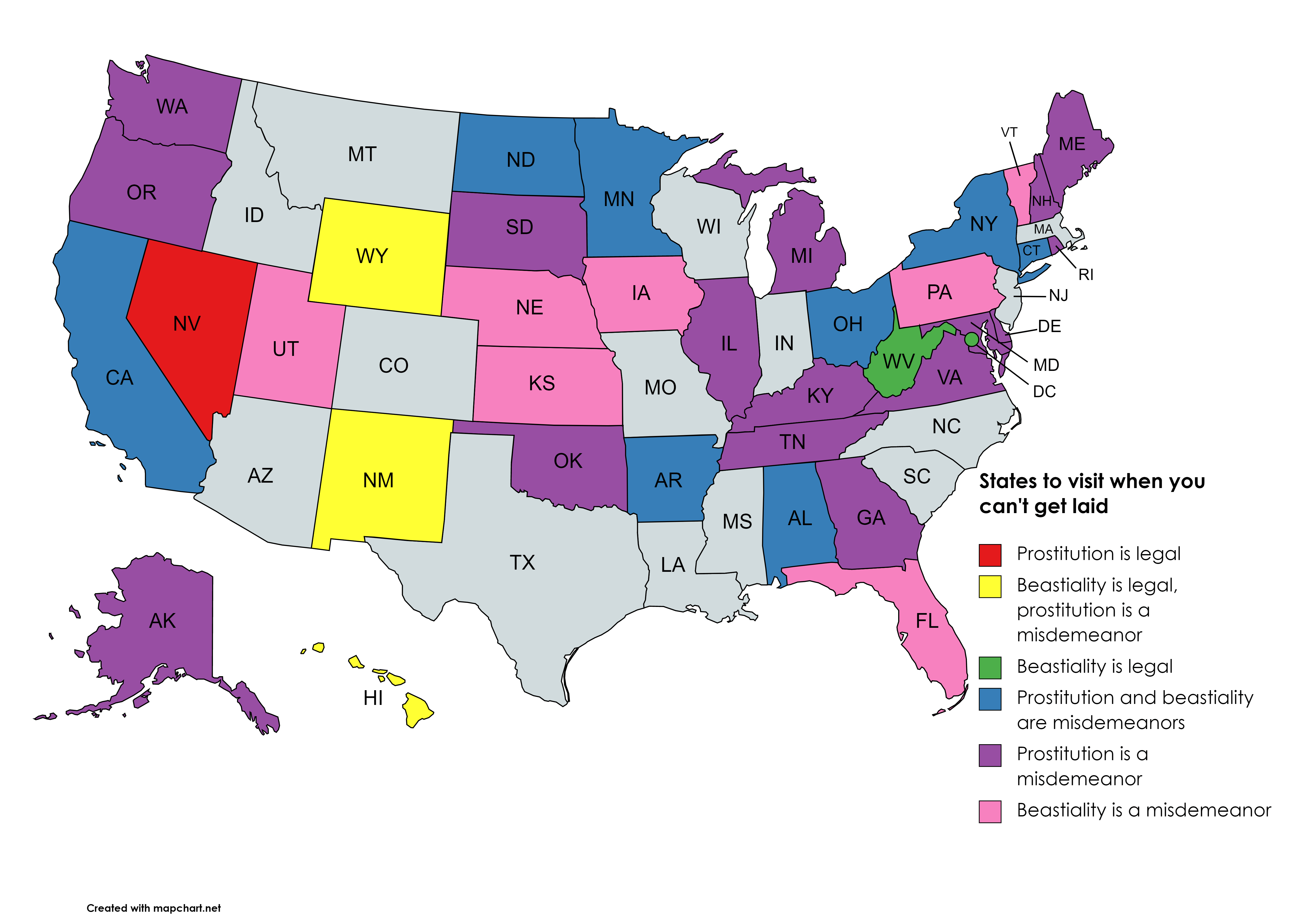 States to Visit When You Cant Get Laid : rMapPorn