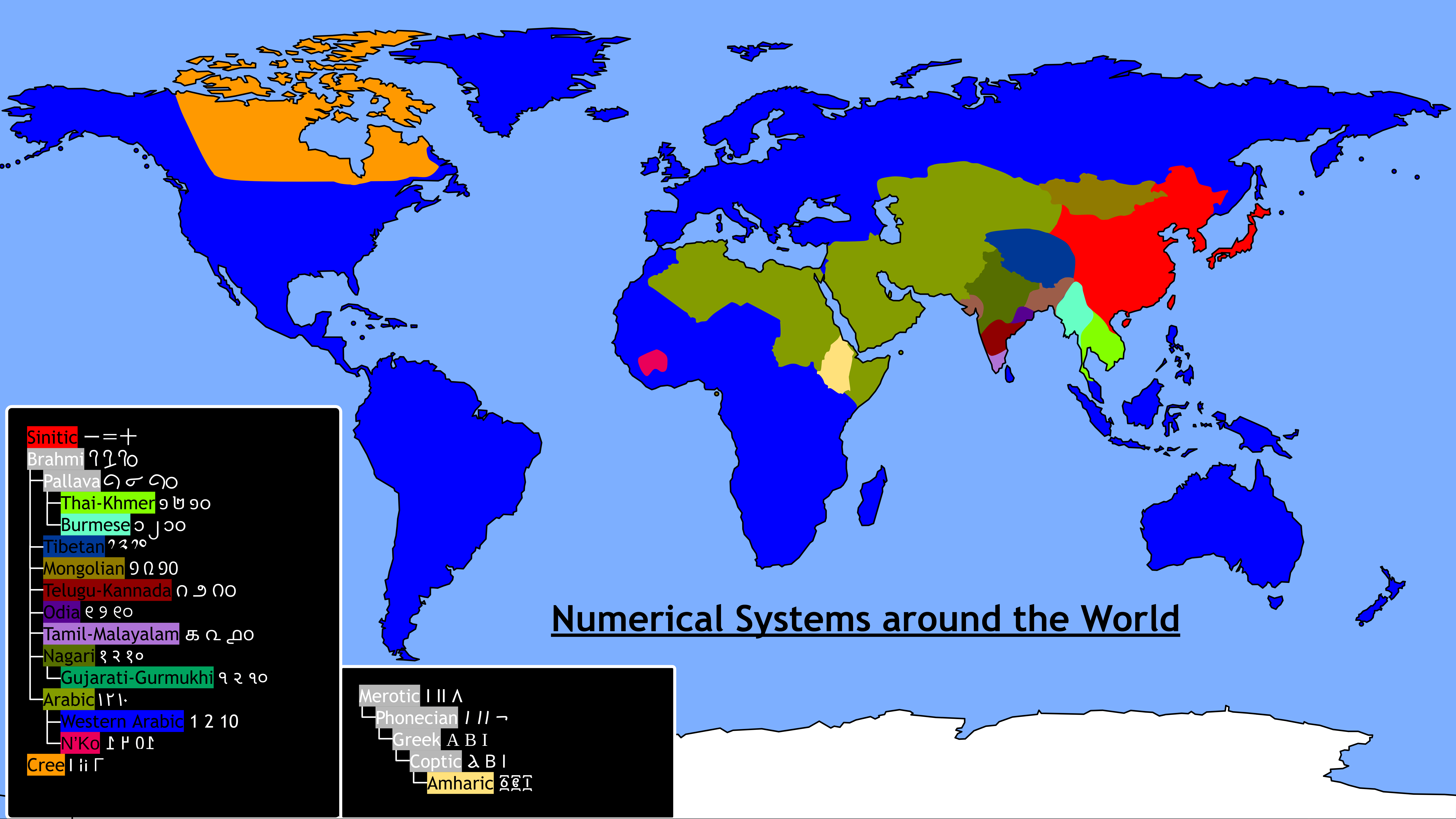 Number Systems around the World : rMapPorn