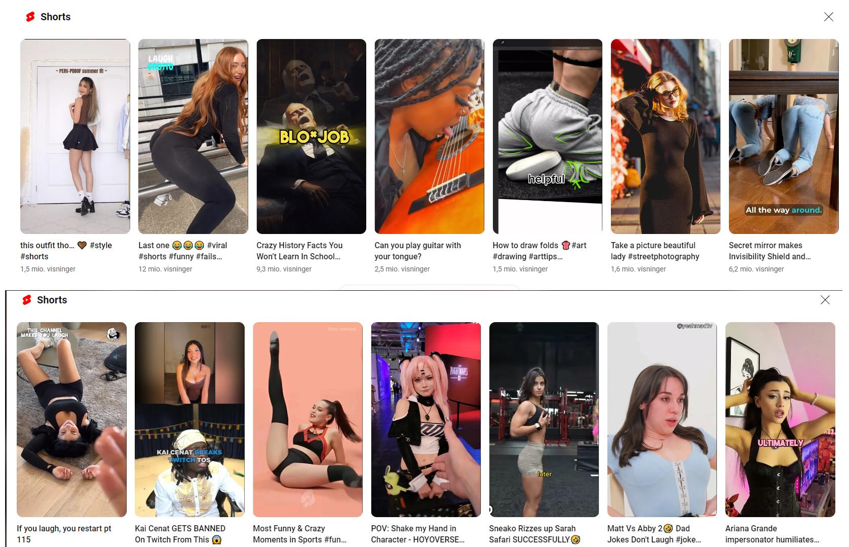 Why are all my youtube short recommendations of girls?? I never searched for this stuff i swear : ryoutube