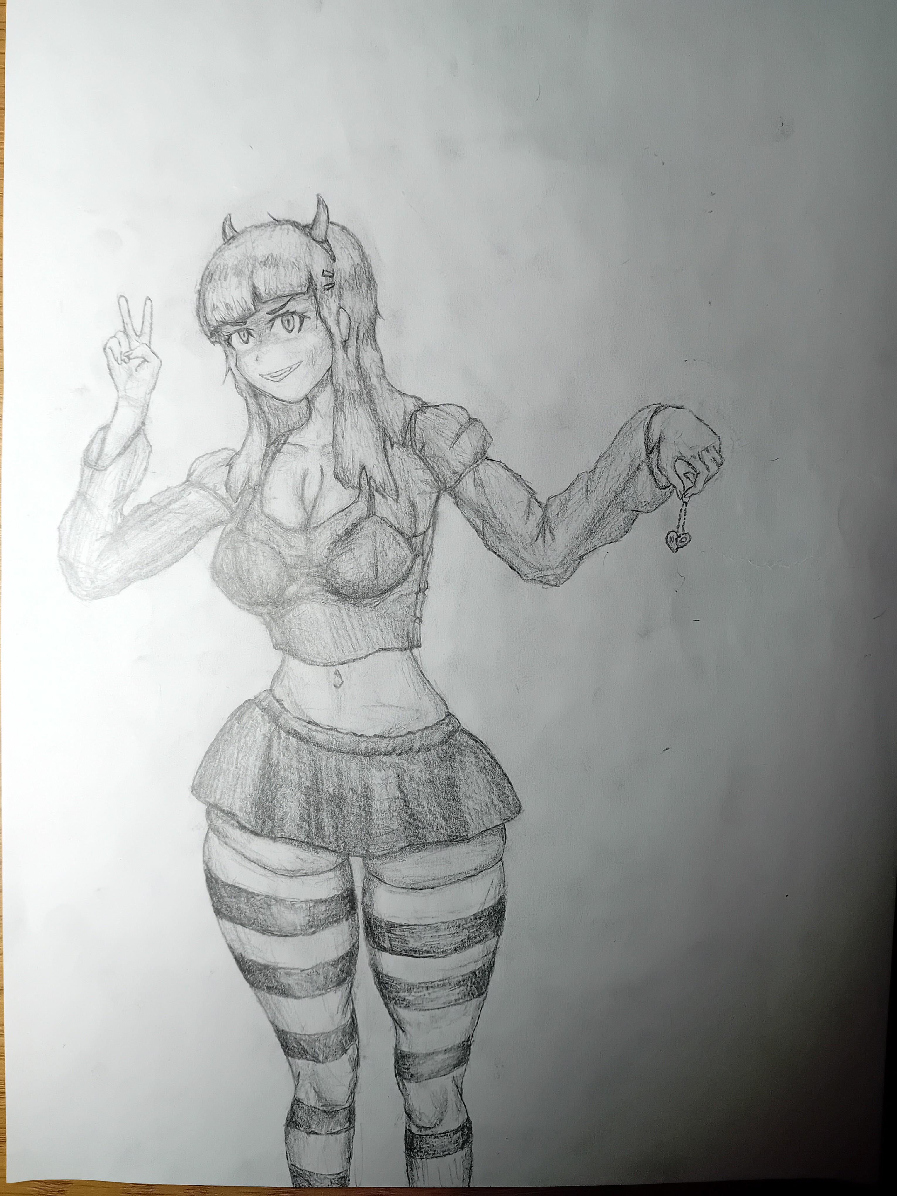 Guys, the perspective in this picture looks normal? and the anatomy?  Learning from yt shorts. : rlearntodraw