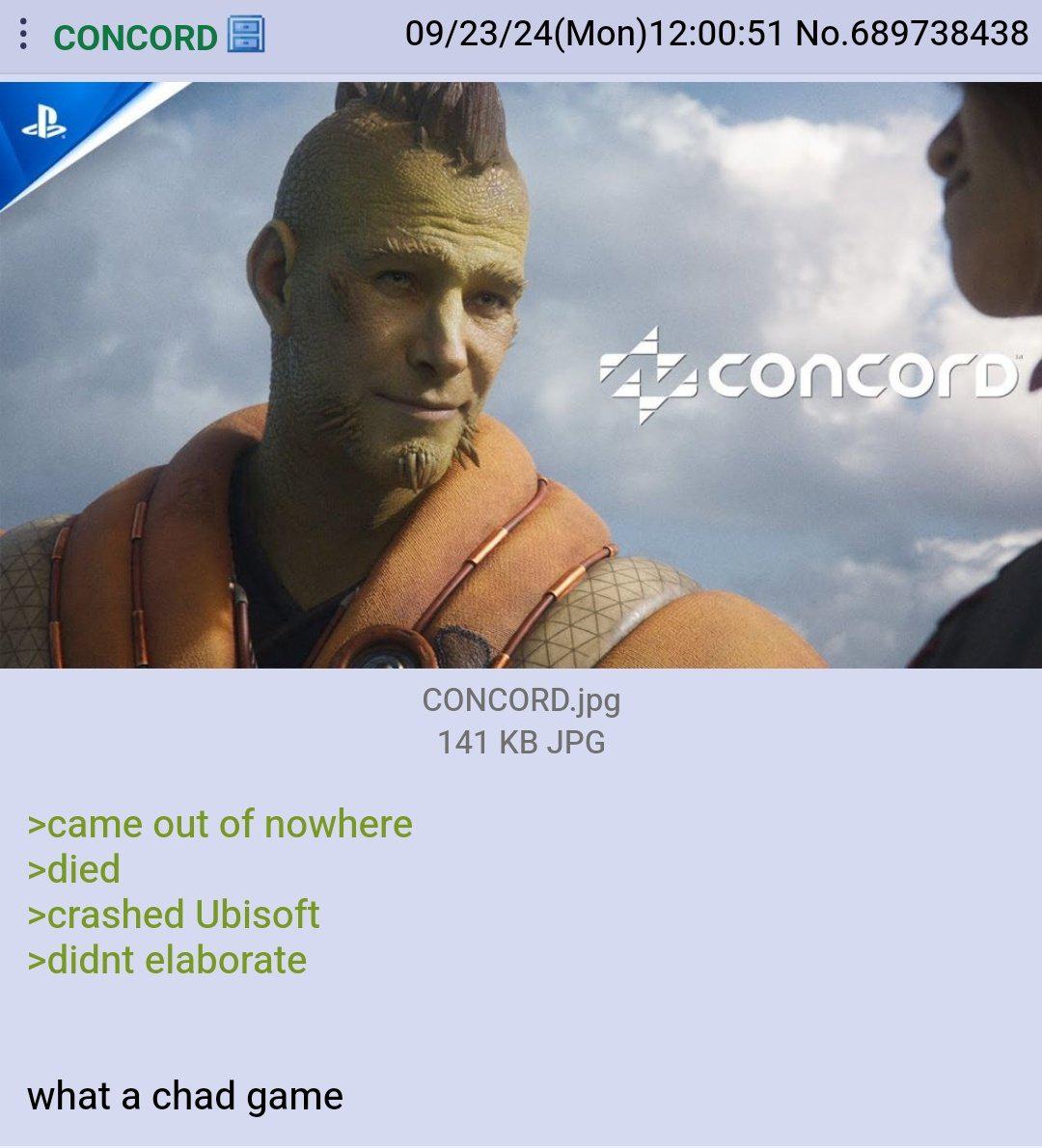 Thank you concord for crashing Ubisofts stock value for our sakes. :  rgreentext