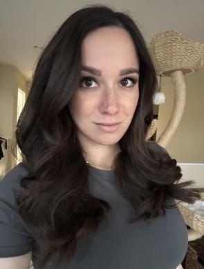 The face of a girl that is happy the week is off to a good start.