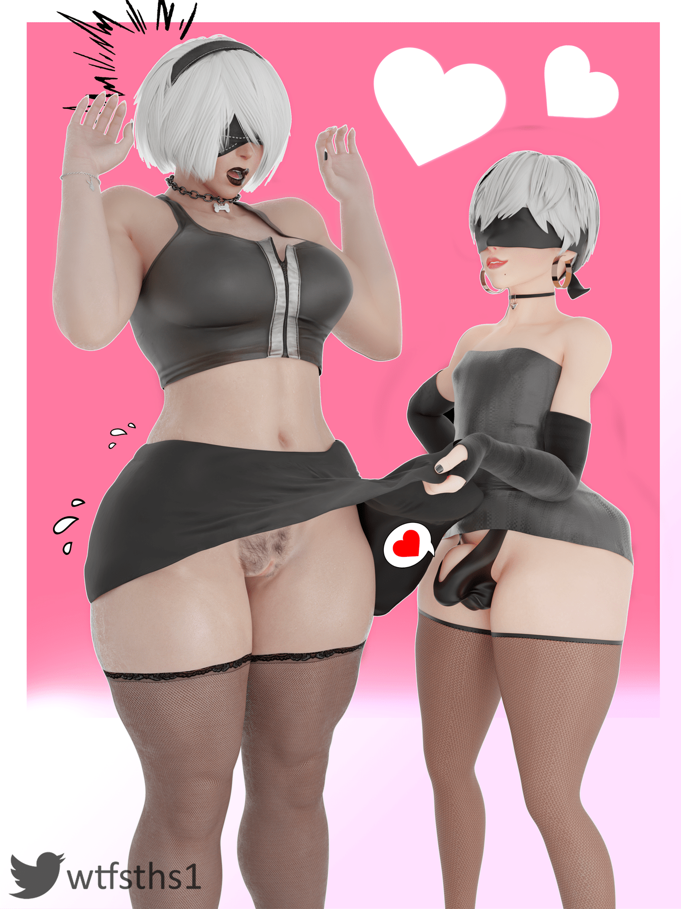 2b&Femboy 9s (wtfsths) [Nier: Automata] : rrule34