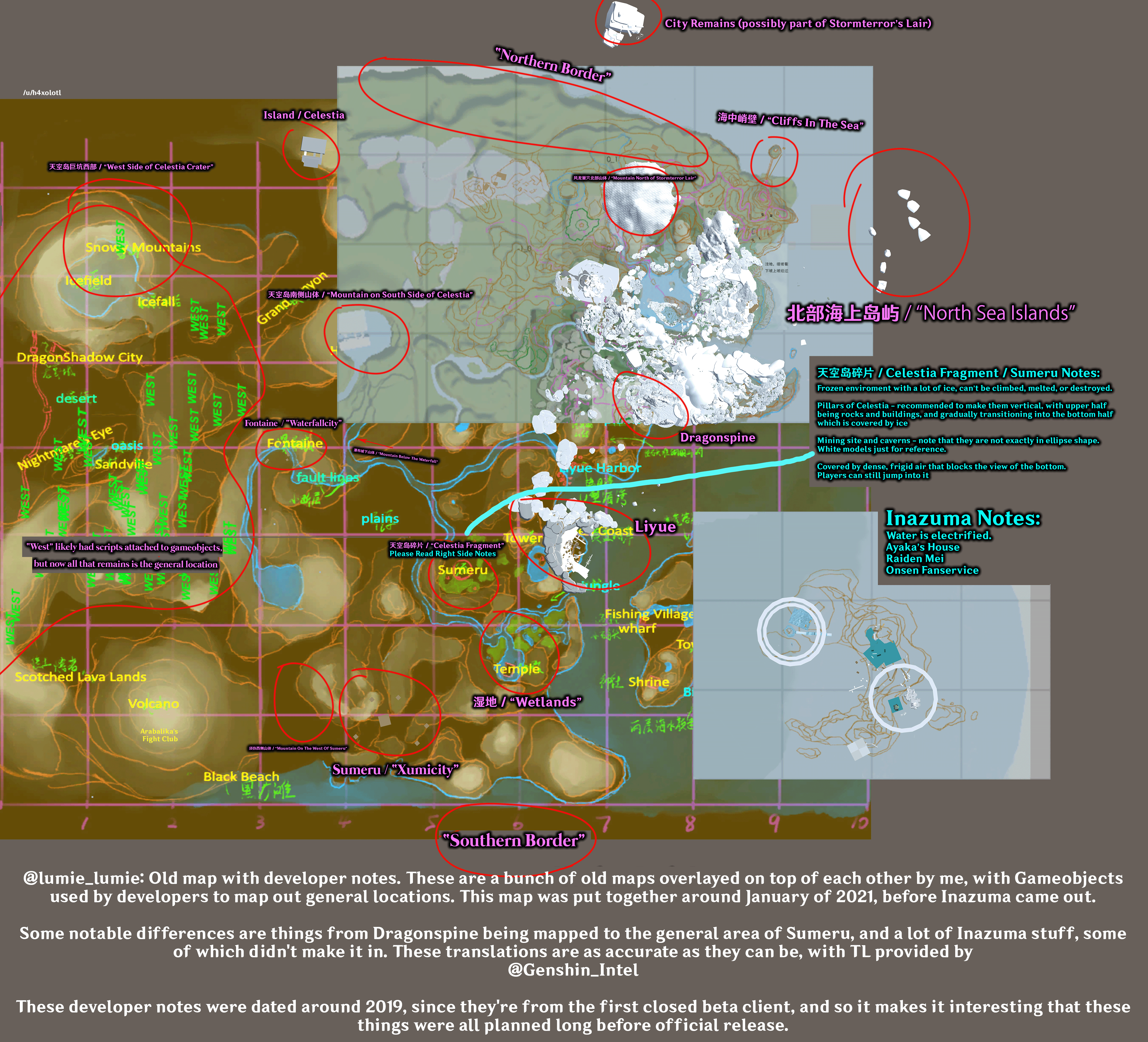 DeveloperLeaker Notes About the Old CBT Teyvat Map (Onsen Fanservice was  cut...) : rGenshin_Impact_Leaks