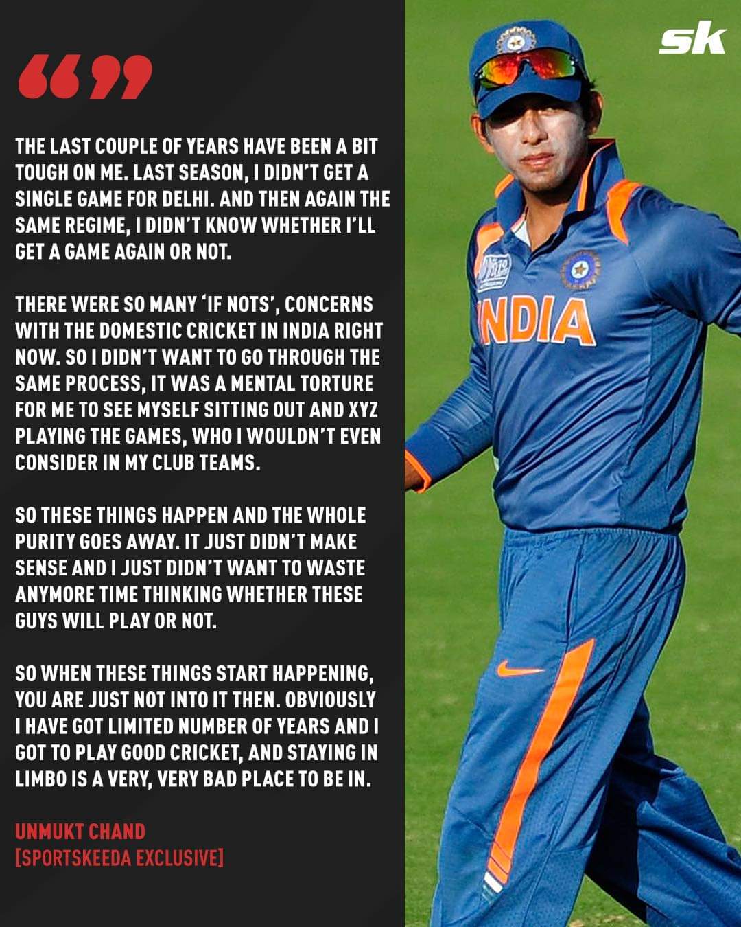 27/04/2020 · unmukt chand aggregated 246 runs at 49.20 at the 2012 u19 world cup, the most for india in the tournament. Unmukt Chand On His Move To Us Cricket