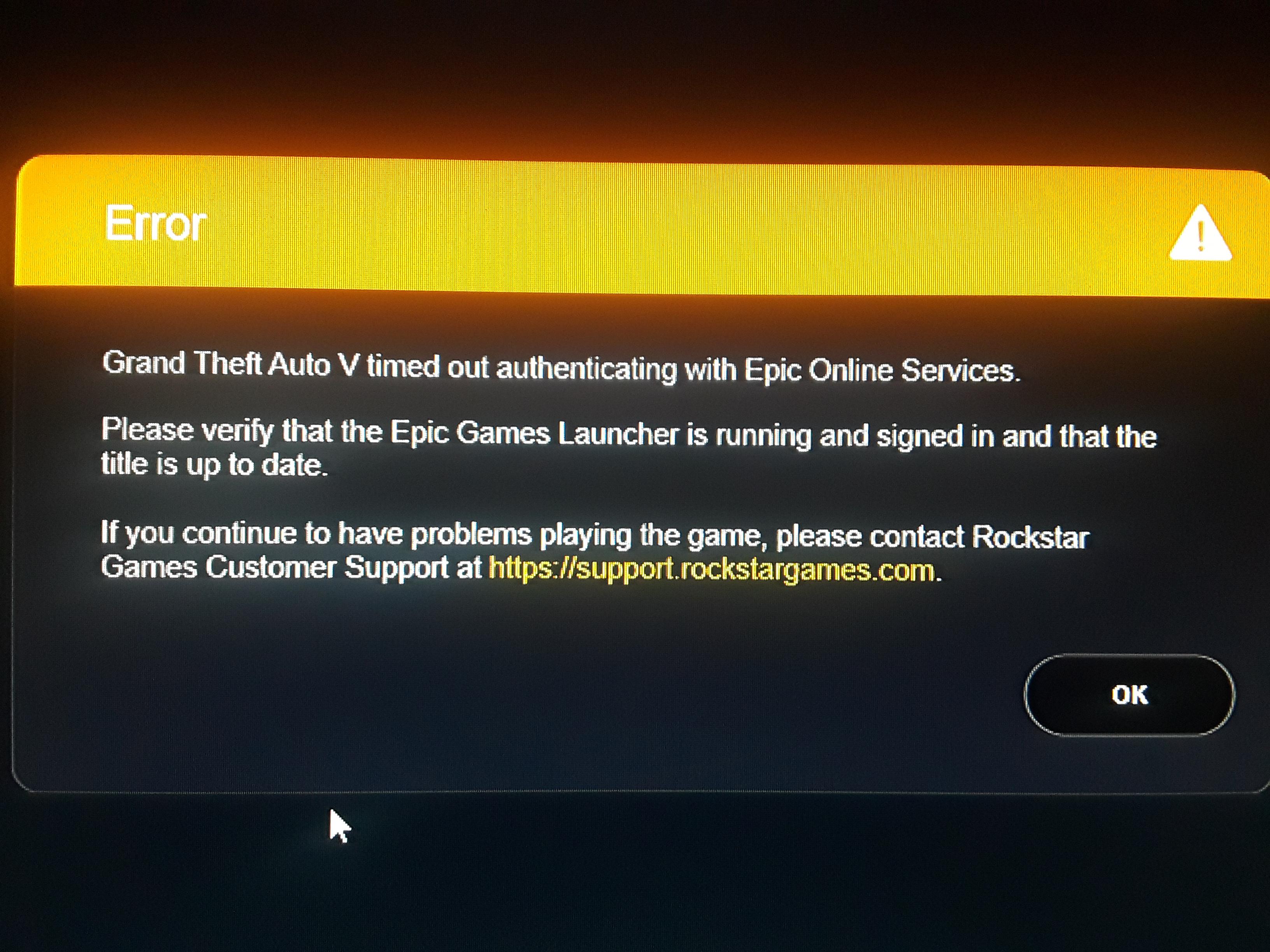 This Keeps Coming Up When Try To Launch The Epic Games Version Of GTA5 