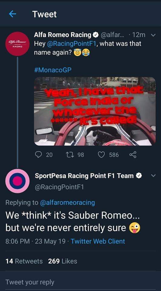 Top Quality Banter From Sauber And Force India Formula1