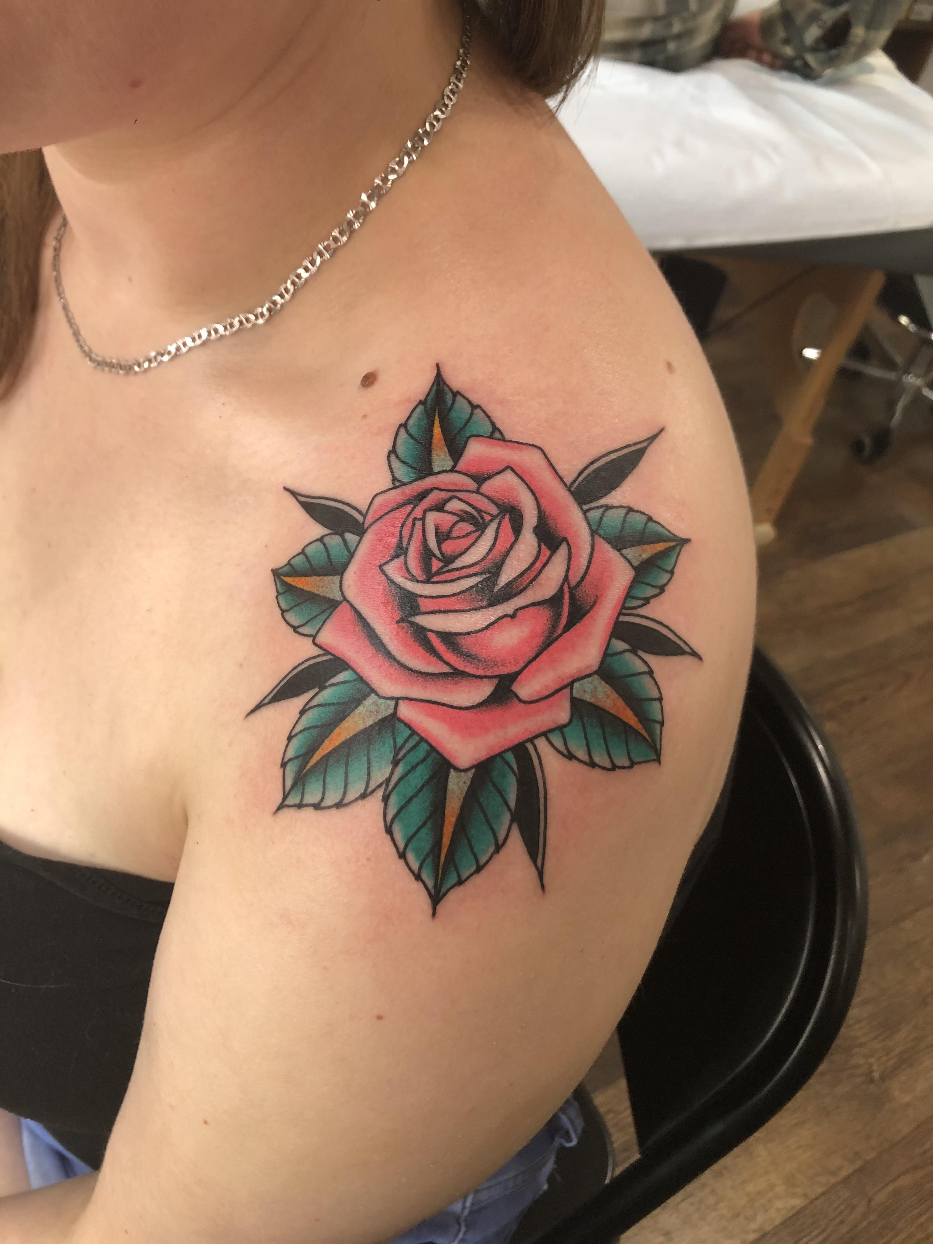 Traditional rose tattoos