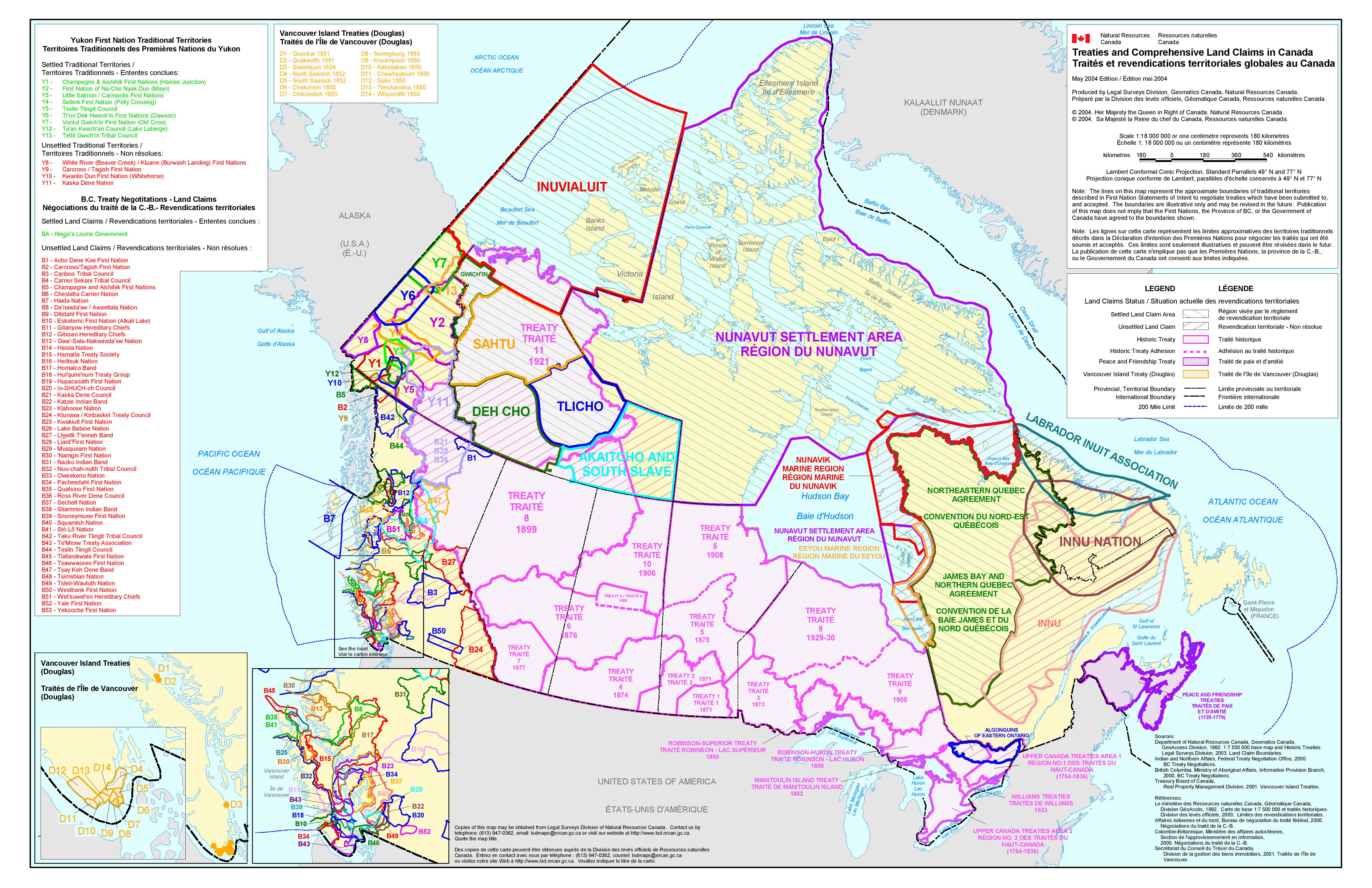 Treaties and comprehensive land claims in canada [5100x3300]
