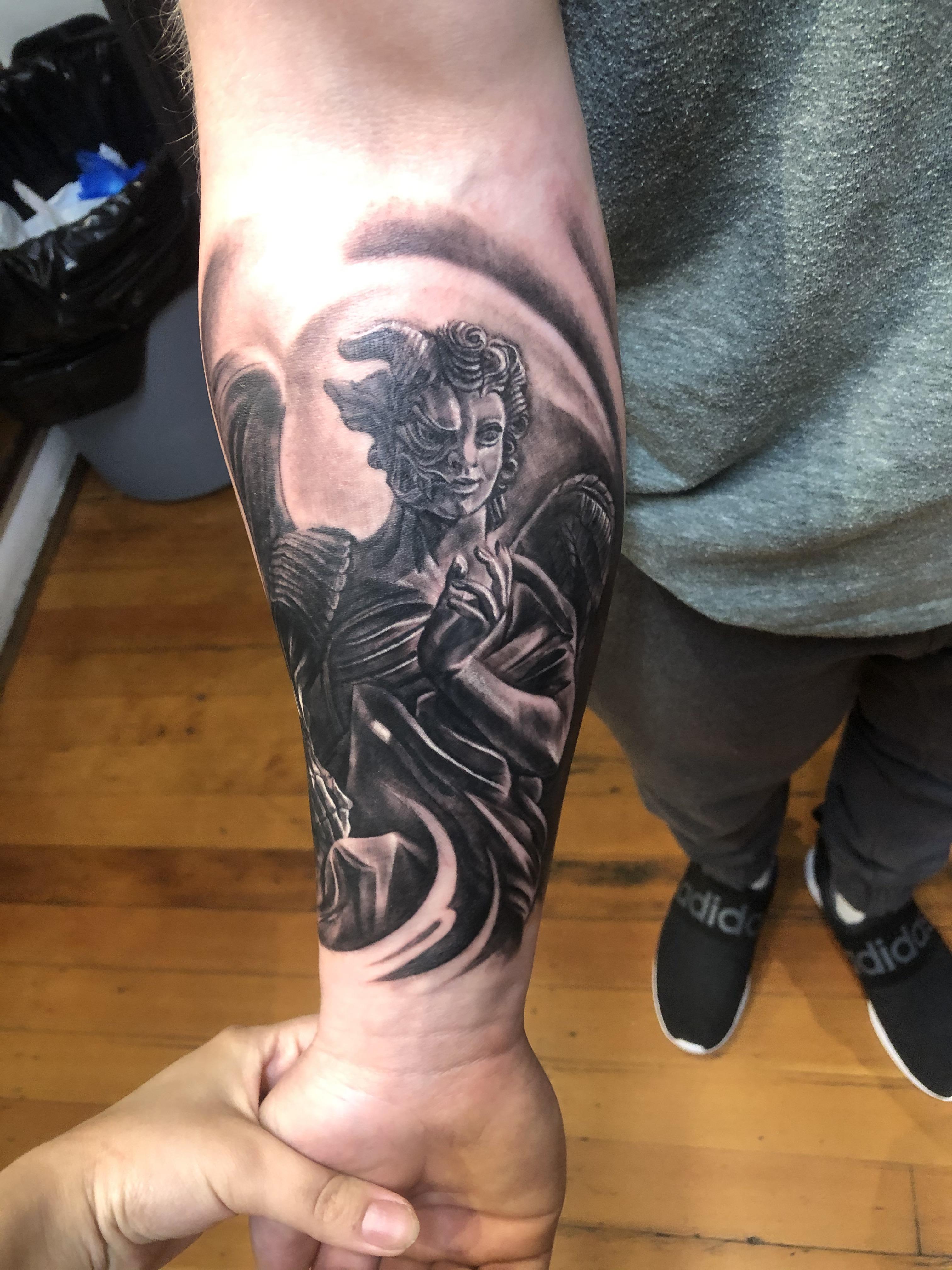 My Second Tattoo Half Angel Half Demon Done By Ania Ray At Liquid Amber In Vancouver Canada Tattooantra