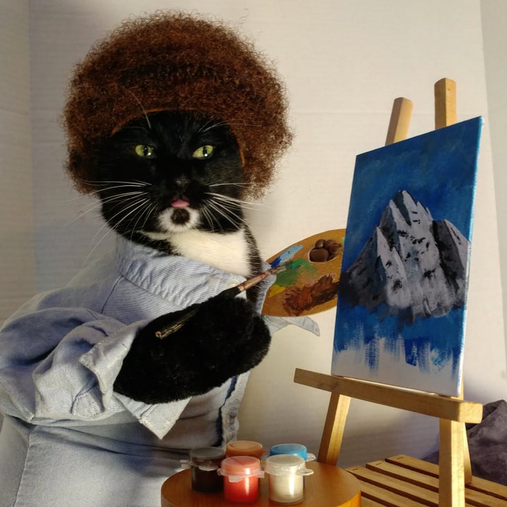 Bob ross cat blep