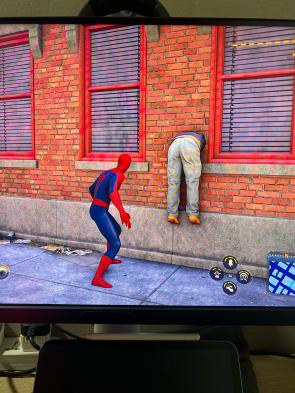The npc got stuck inside the wall after a finisher of a big symbiote.