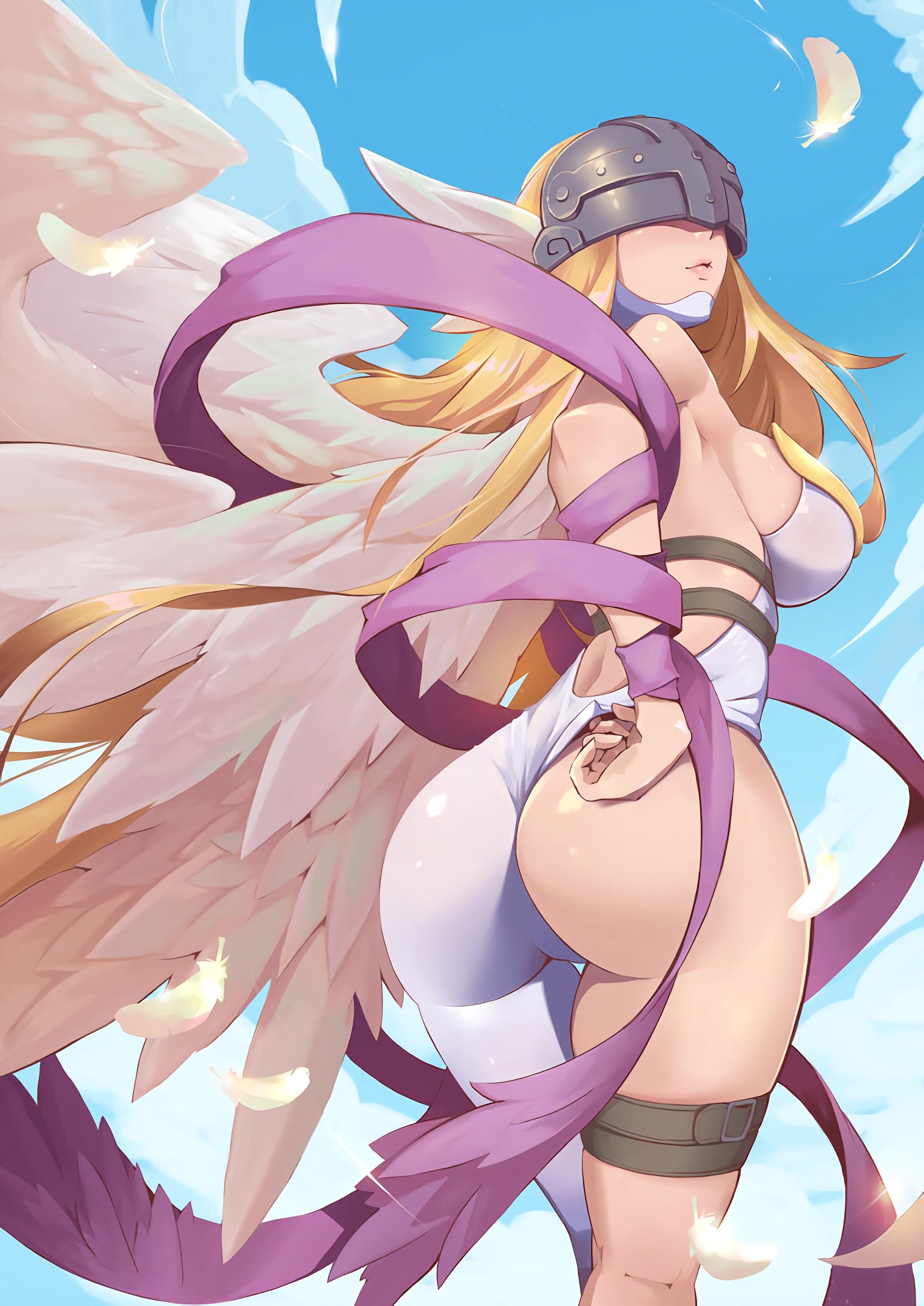 Angewomon Fixing Her Outfit [Digimon] (Johnson Zhuang) : rrule34