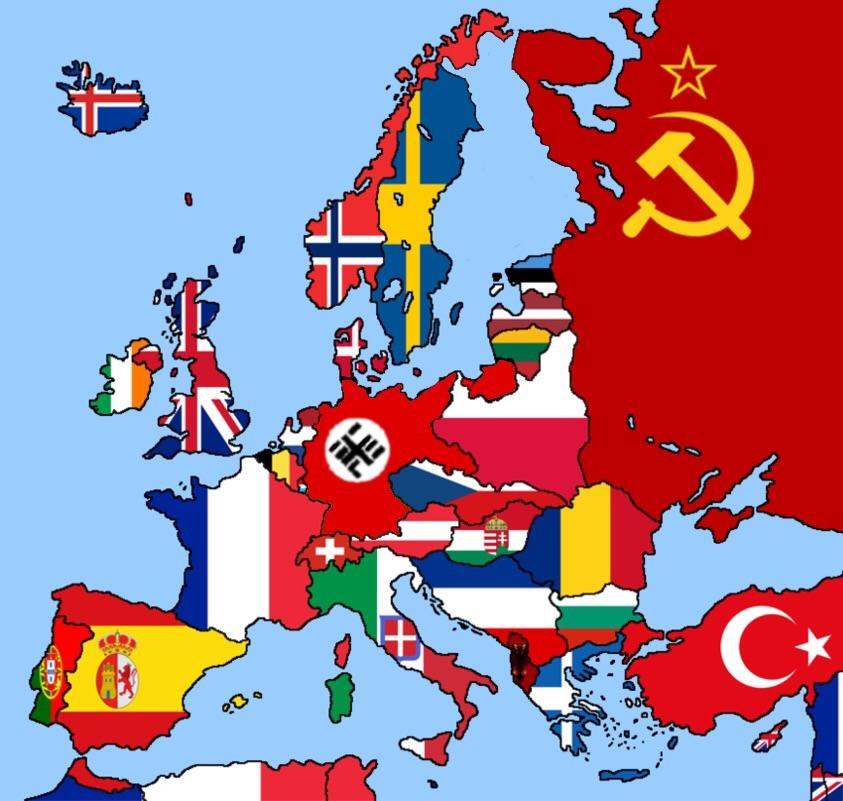 Europe 1936 Blank Map 