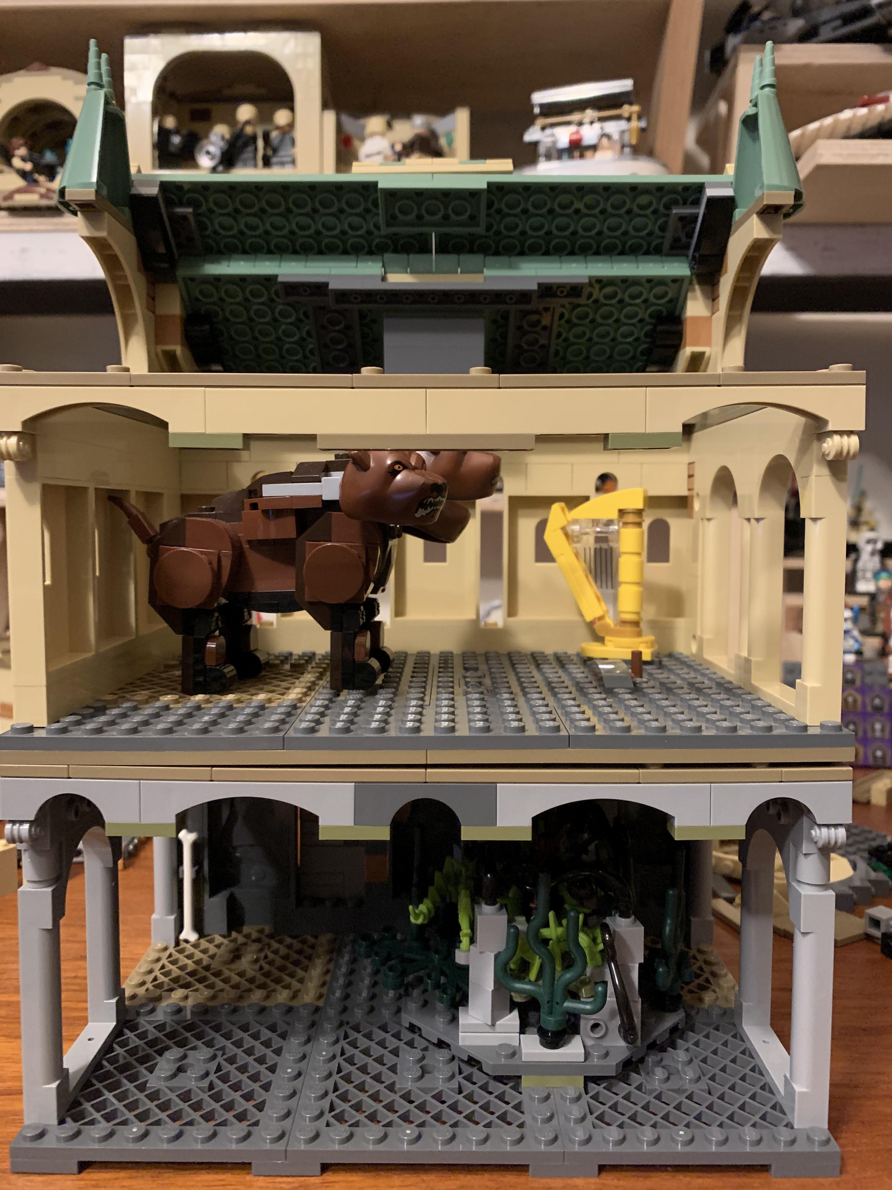 When they drop through the trapdoor, . Fluffy And The Devil S Snare Both Needed Bigger Rooms R Legoharrypotter