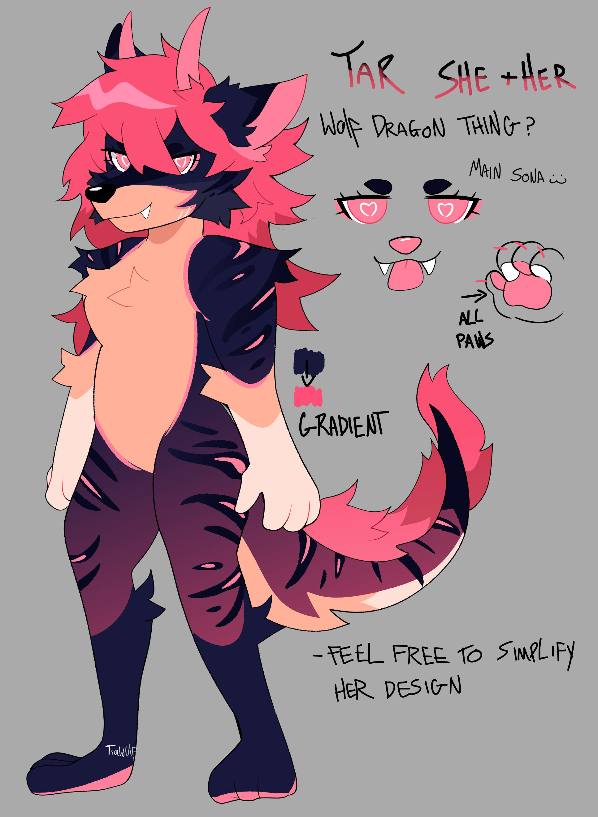 a quick simple reference sheet I made of my fursona! credit to Tanthea on deviantart for the F2U color palette that helped me come up with the design : rfurry