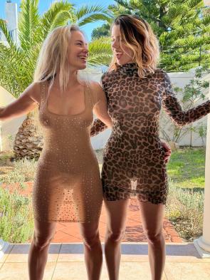 Golden vs leopard dress