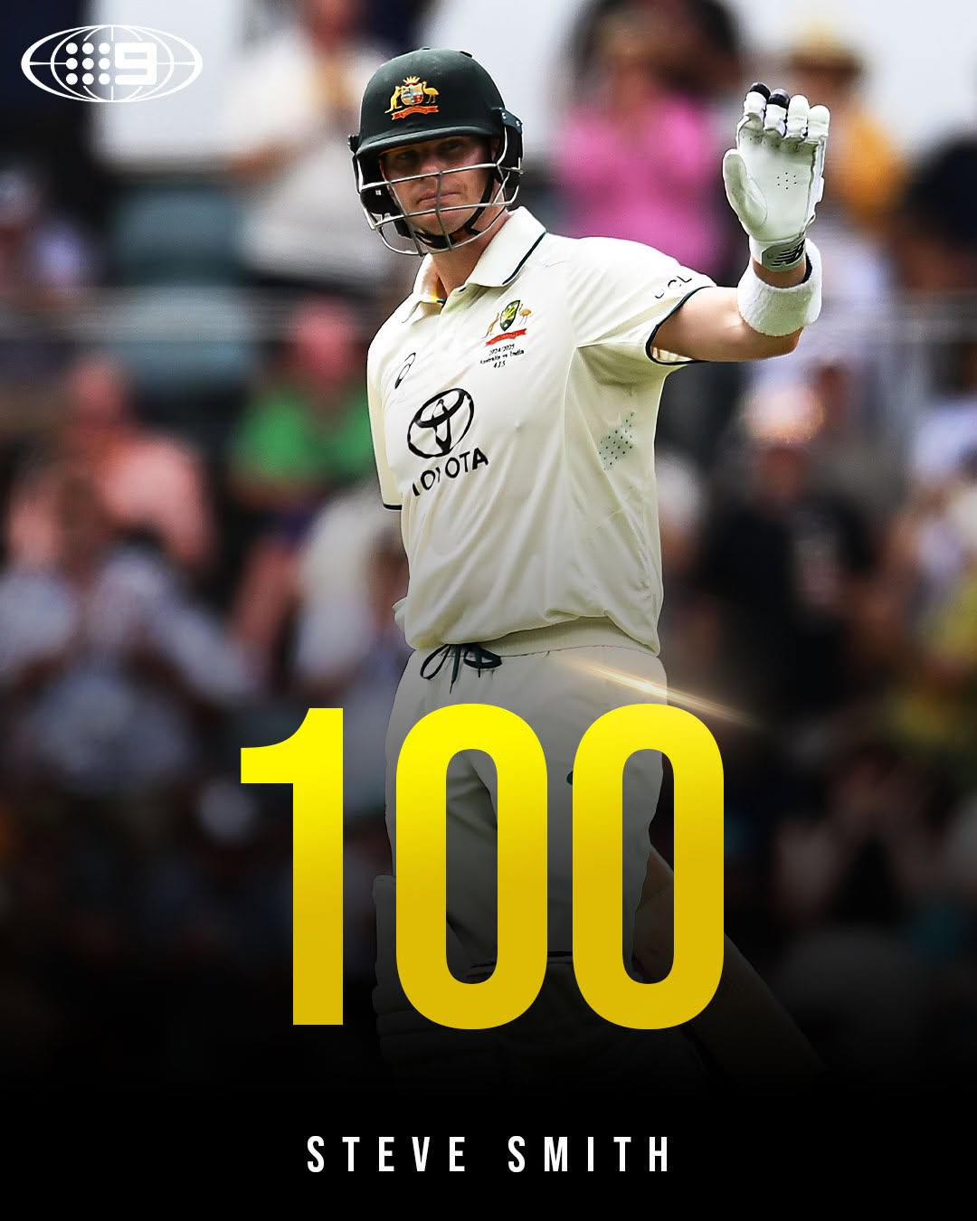 Steve Smith brought up his 33rd Test ton. He did it against India, with 101  runs off 190 balls. : rCricket