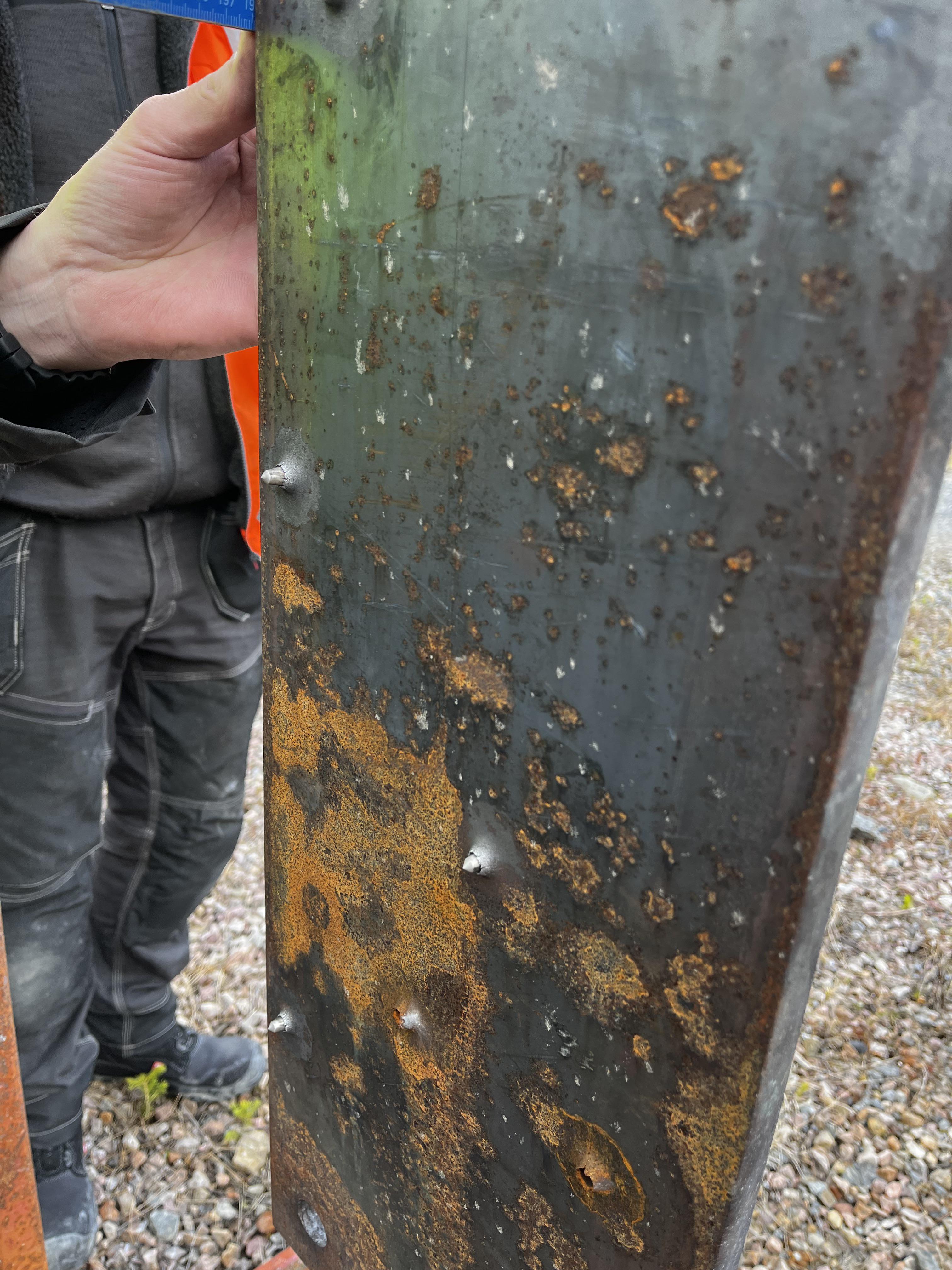 Fired .50 bmg APHEI rounds from 1km away and some of the penetrators ...