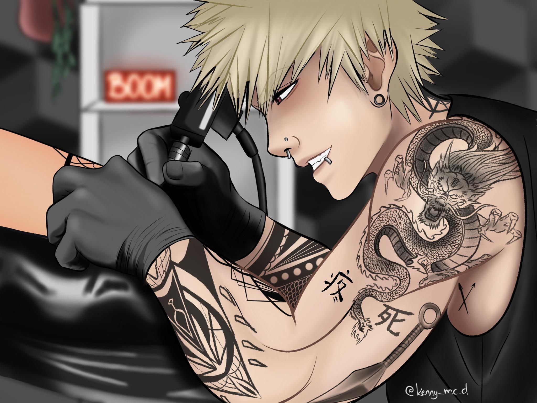 Mha Au Bakugou As Tattoo Artist : R/Animefanart 1536_x_2048_jpg