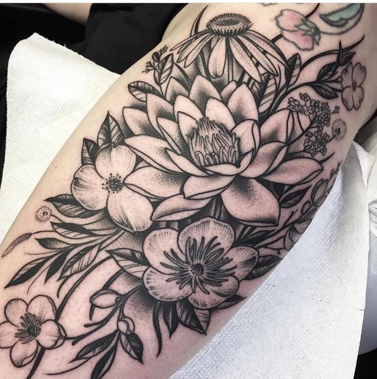 Louisiana Wildflowers By Terry Grow At Triple A In Lafayette La On Bicep Tattoos