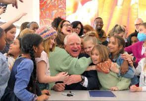 Tim Walz after signing a universal free lunch program into law