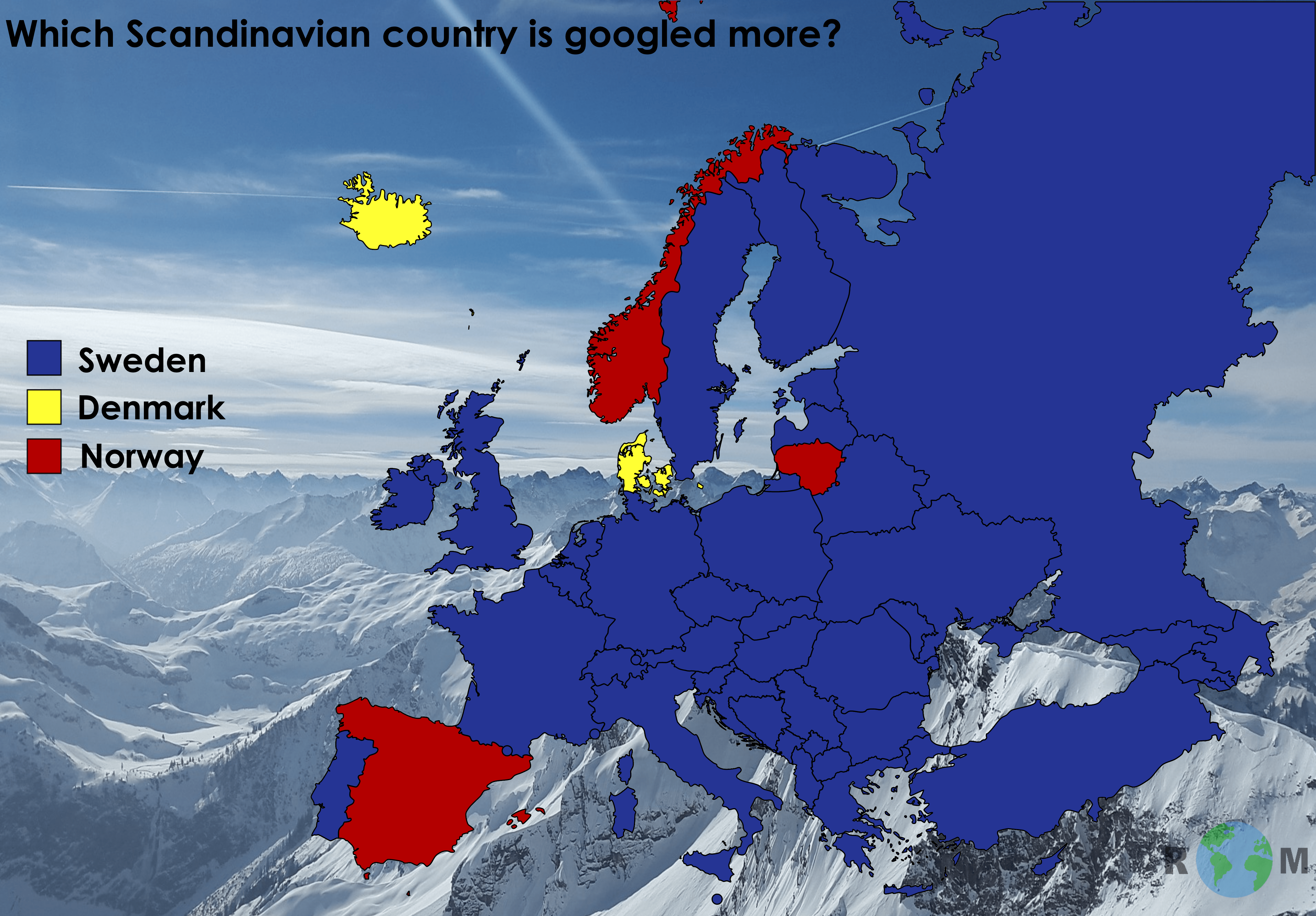 Which Scandinavian country is googled more? @realworldmaps : rMapPorn