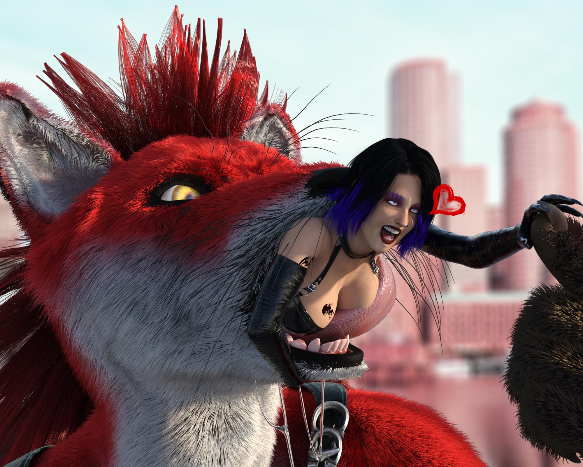 image mom noms (commission, art by me. Sona TF, macro, pred prey mother &  son) : rVore