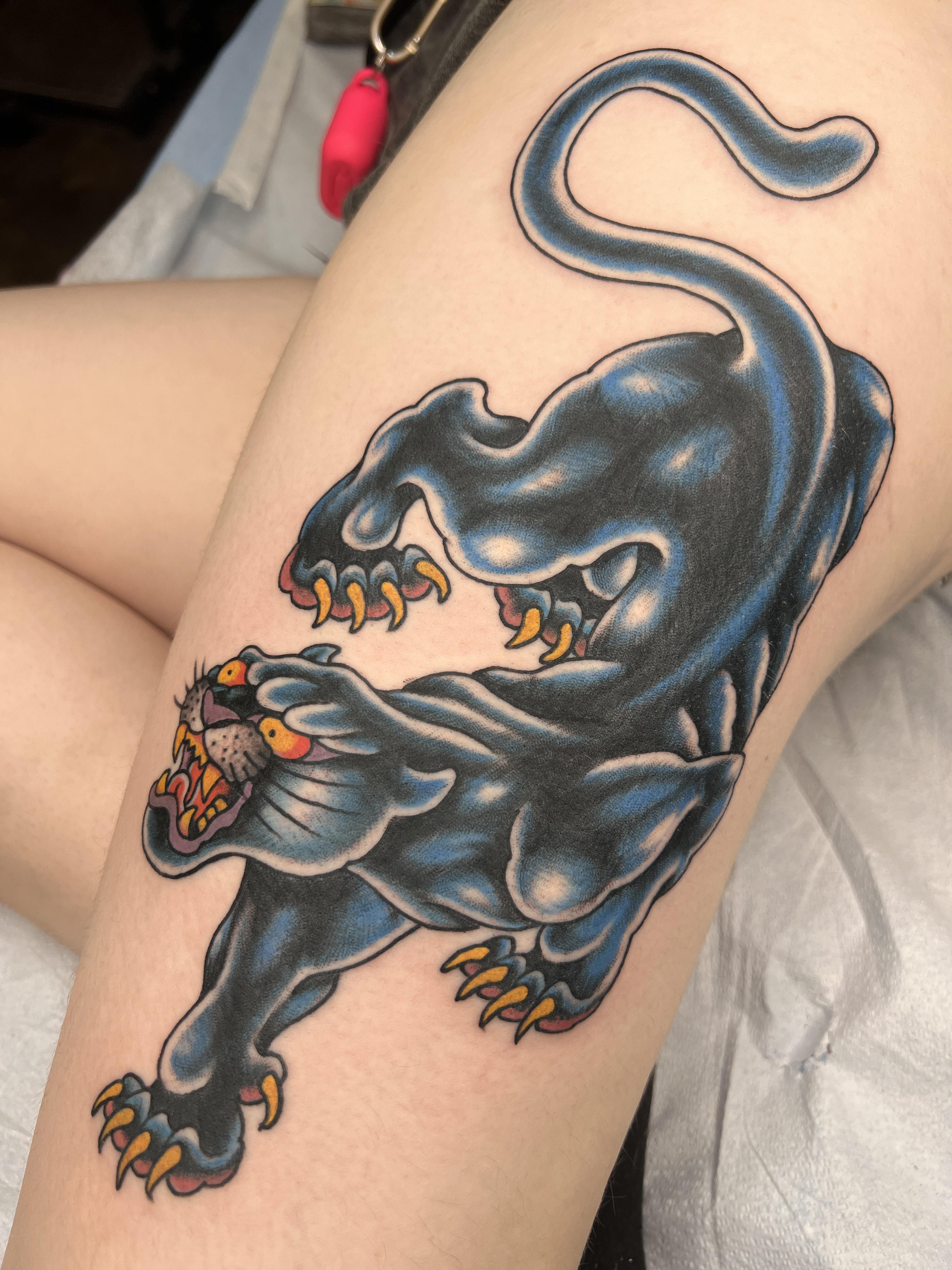 Panther done by me @dretattoo San Diego : rtraditionaltattoos