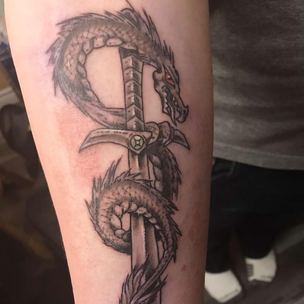First Piece Black Grey White Shading With A Lil Colour Done By Bill Hiscock With Elite Studios In Newfoundland Tattoos