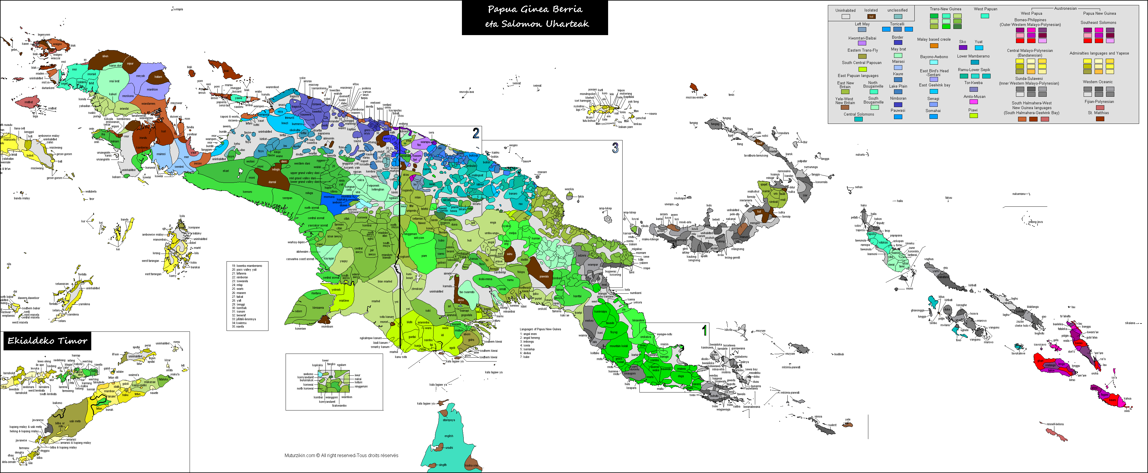 Language map of Papua new guinea and surrounding area, the most  linguistically diverse area in the world : rMapPorn